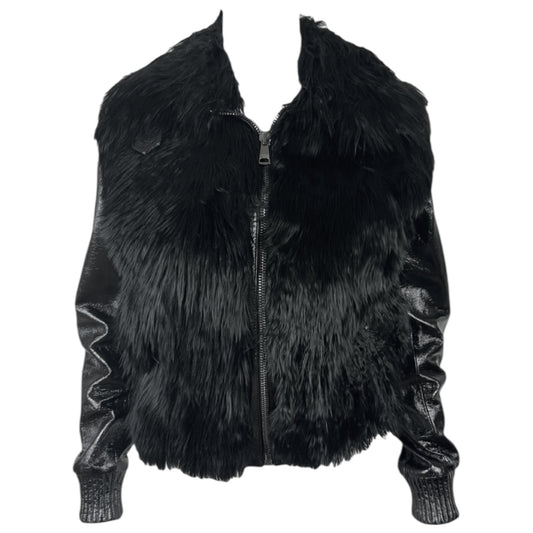 Dolce & Gabbana Black Sheep Fur & Leather Jacket