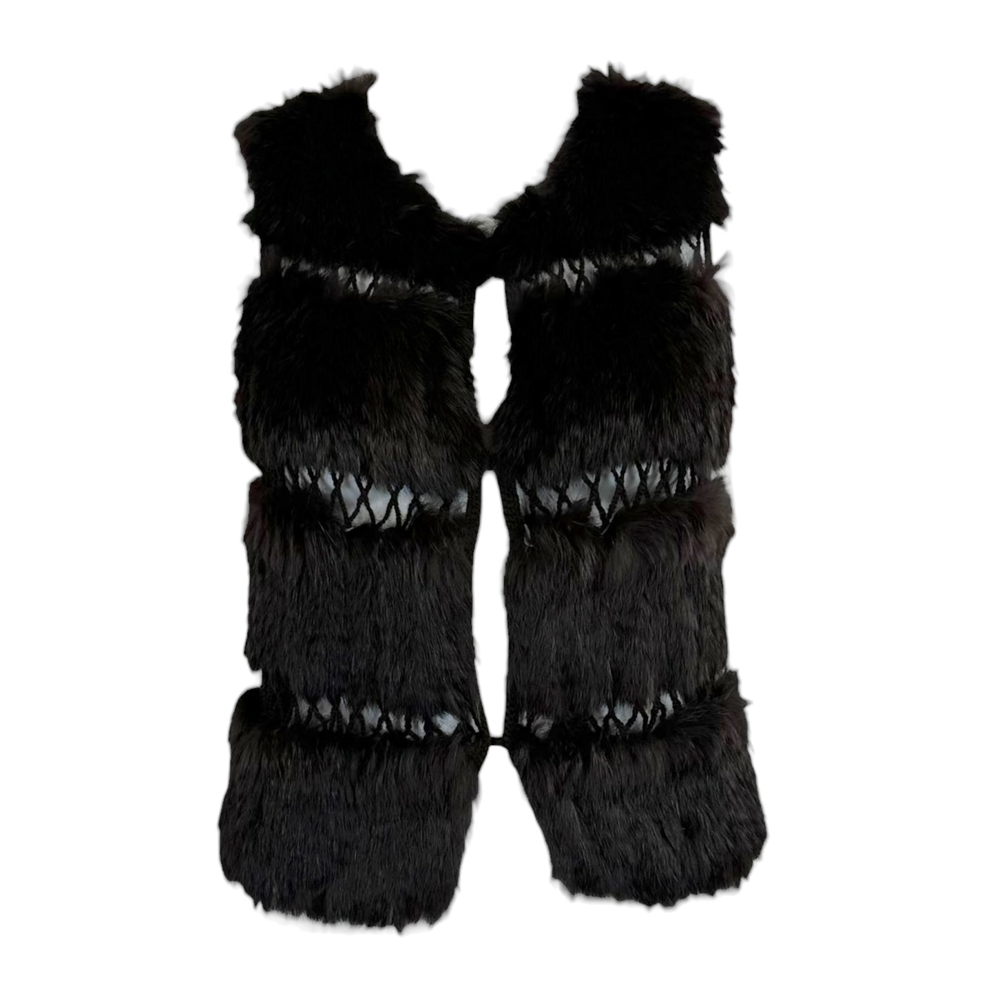 BCBGMaxAzria Brown Rabbit Fur Vest
