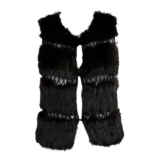 BCBGMaxAzria Brown Rabbit Fur Vest