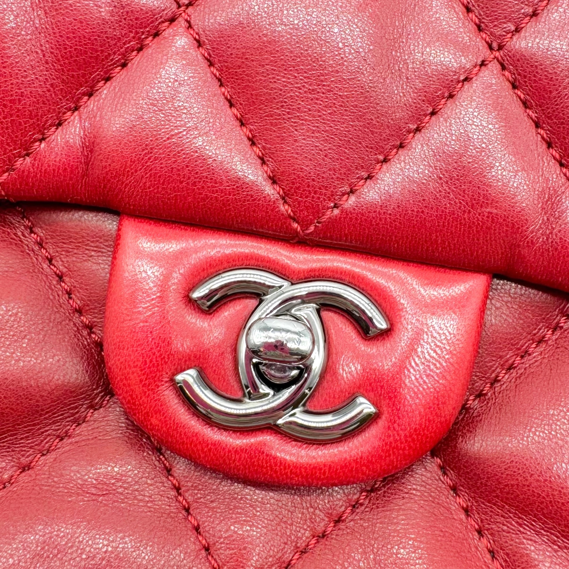 Chanel Burgundy Red Matelasse Small Accordion Flap Bag