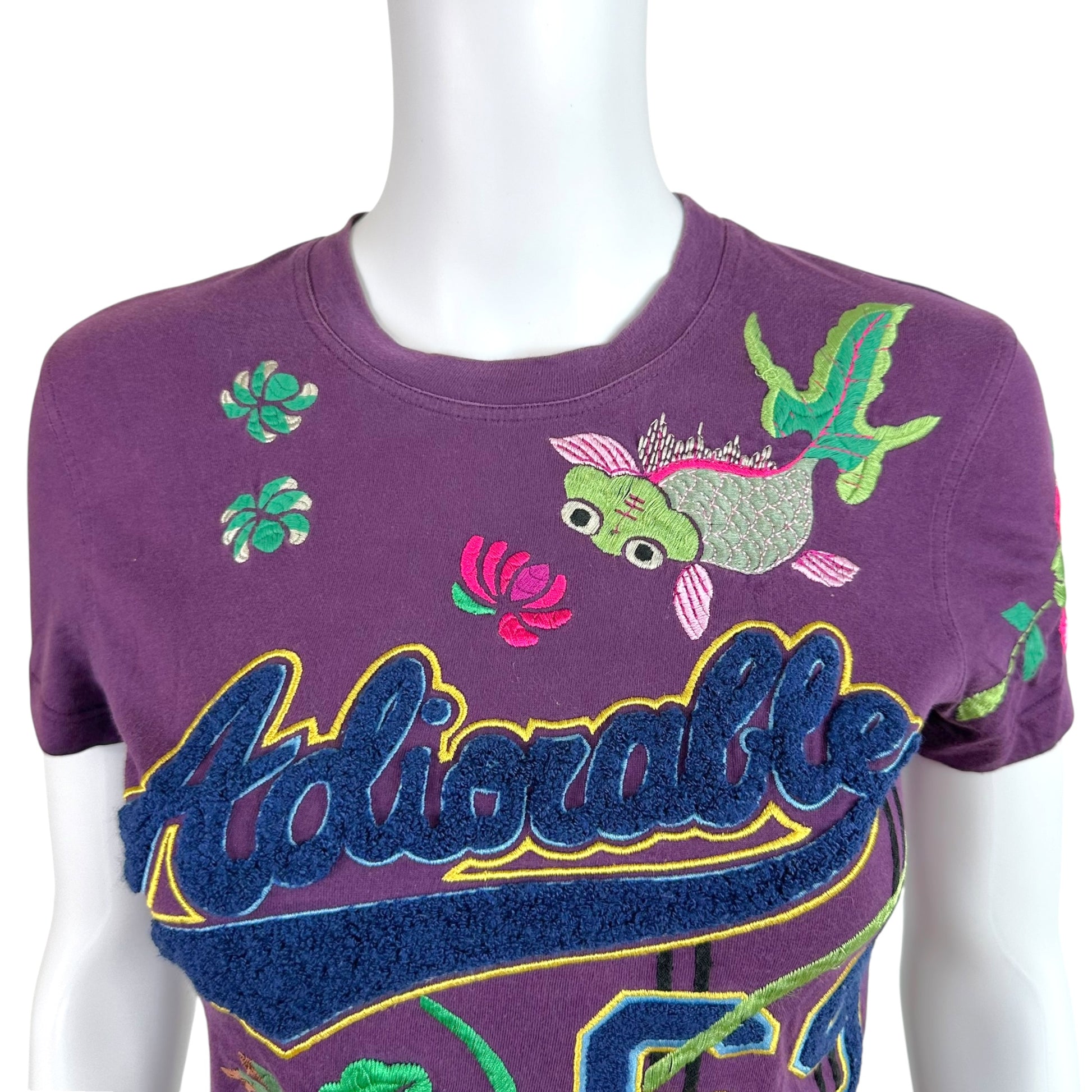 Christian Dior Purple Embroidered T-Shirt