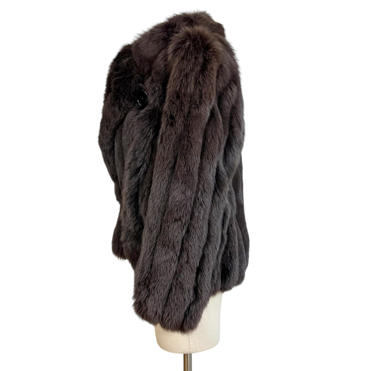 Saga Fox Brown Fox Fur Lapel Coat
