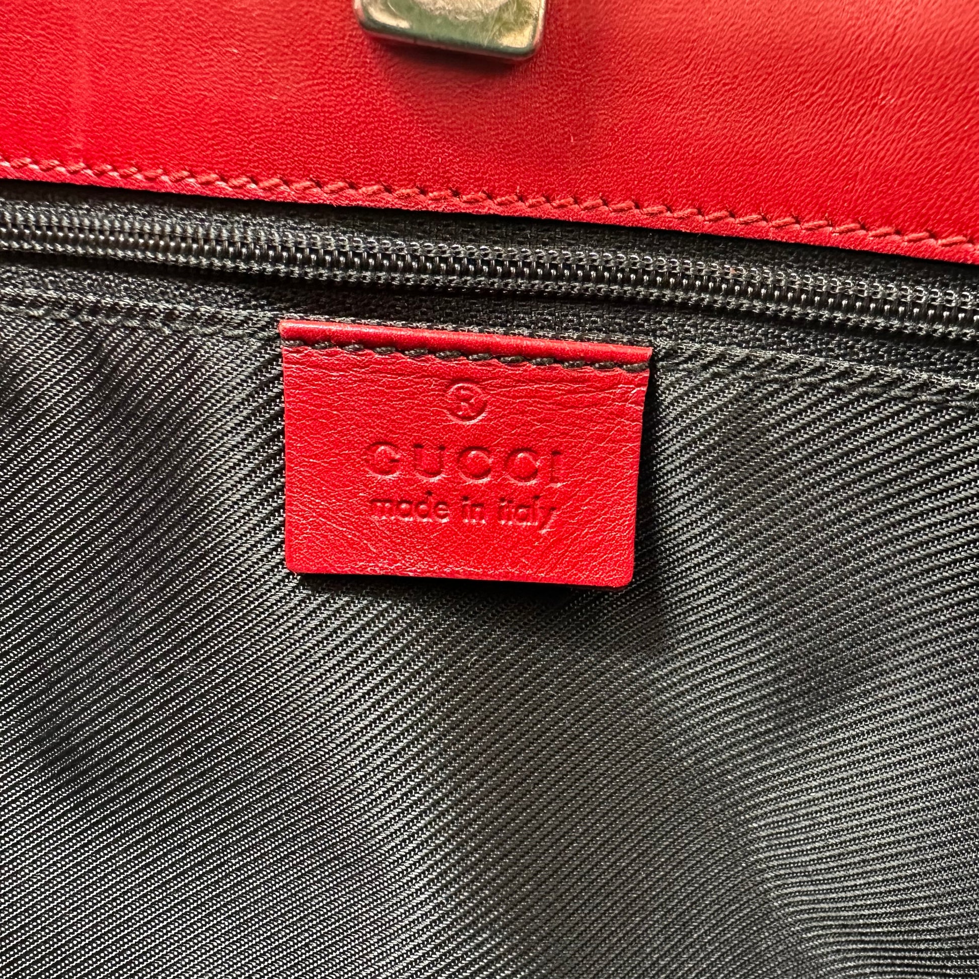 Gucci Gray Monogram Red Trim Tote Bag - Outfit Repeater
