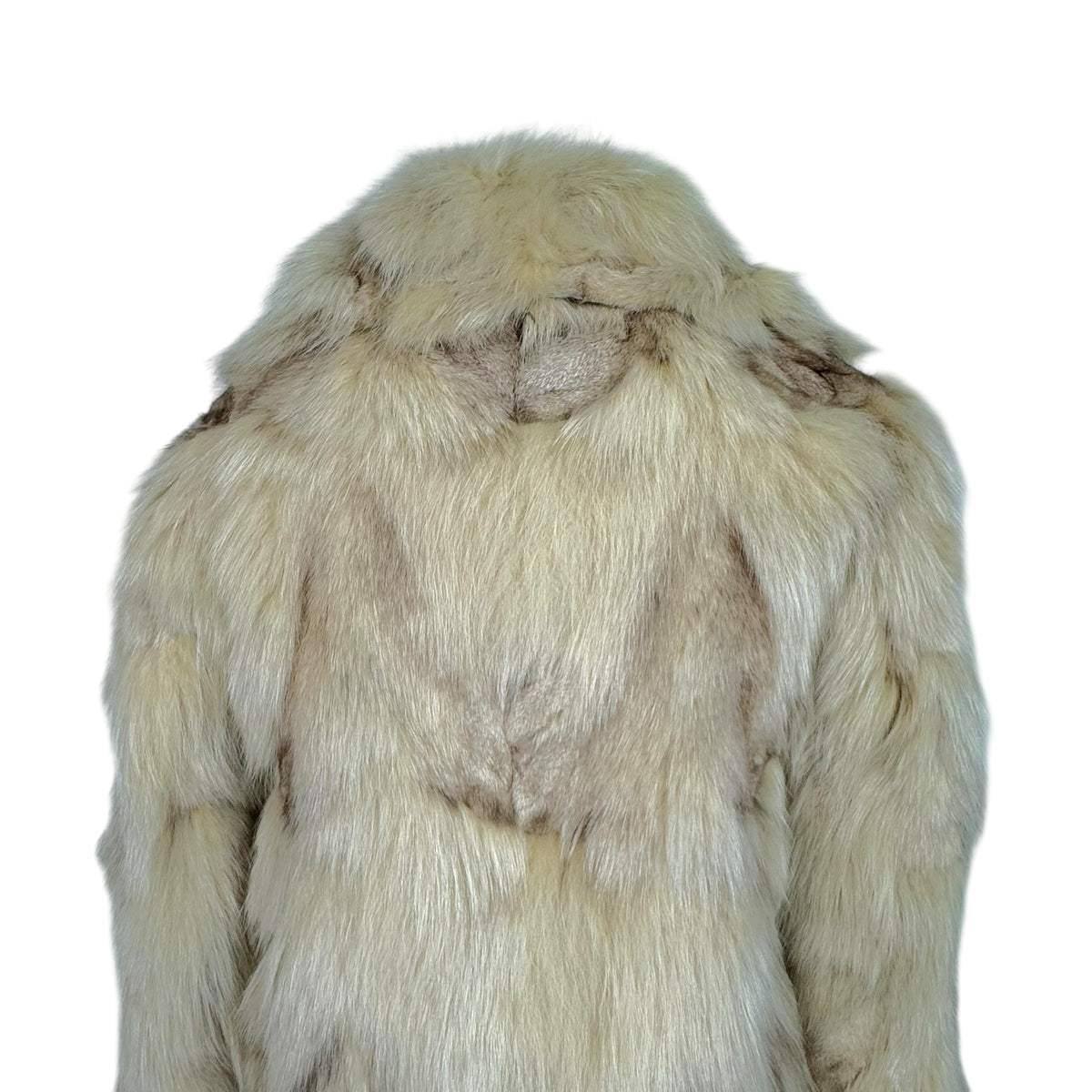Vintage Biplane Cropped Ivory Fox Fur Coat