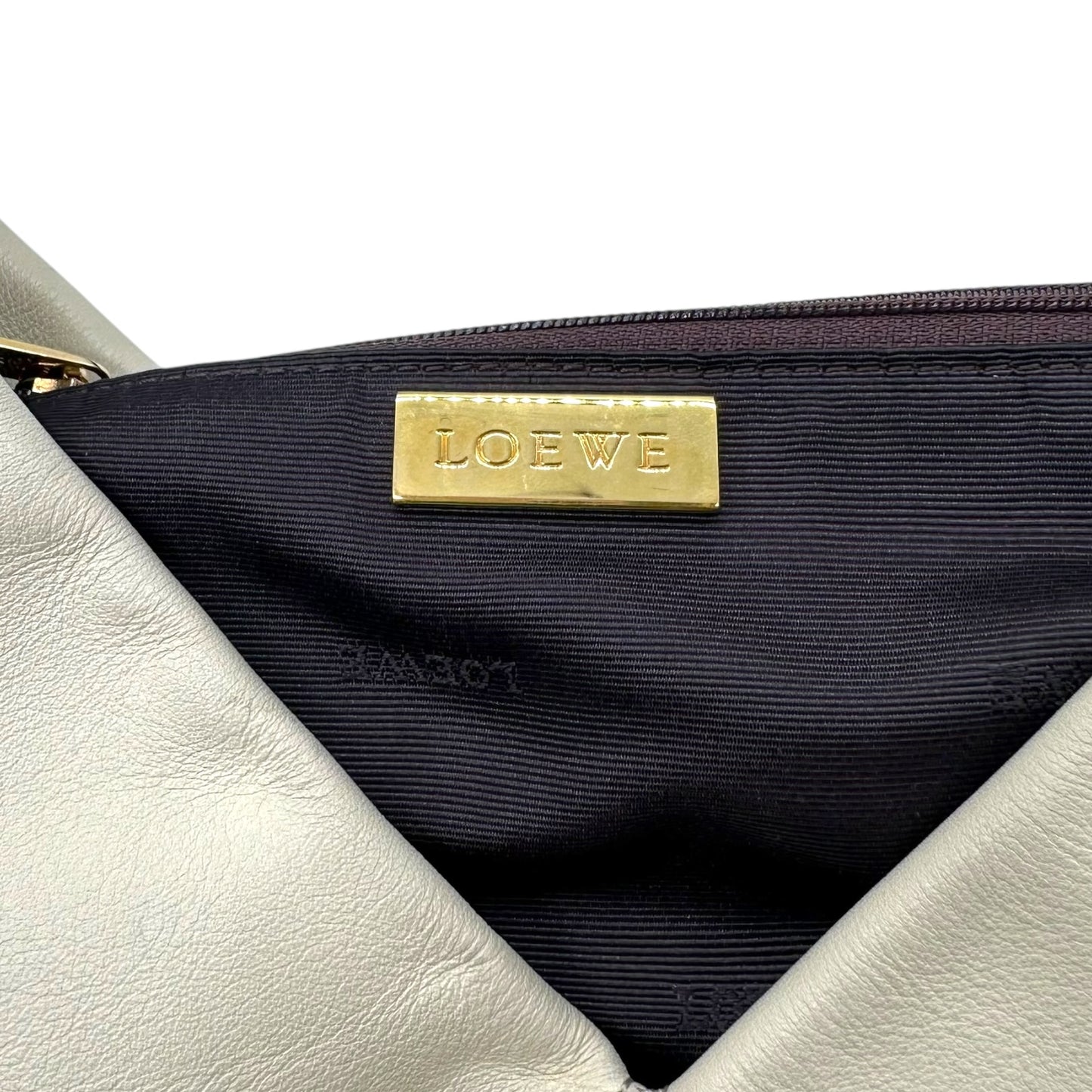 Loewe Ivory Leather Pierced Hobo Bag