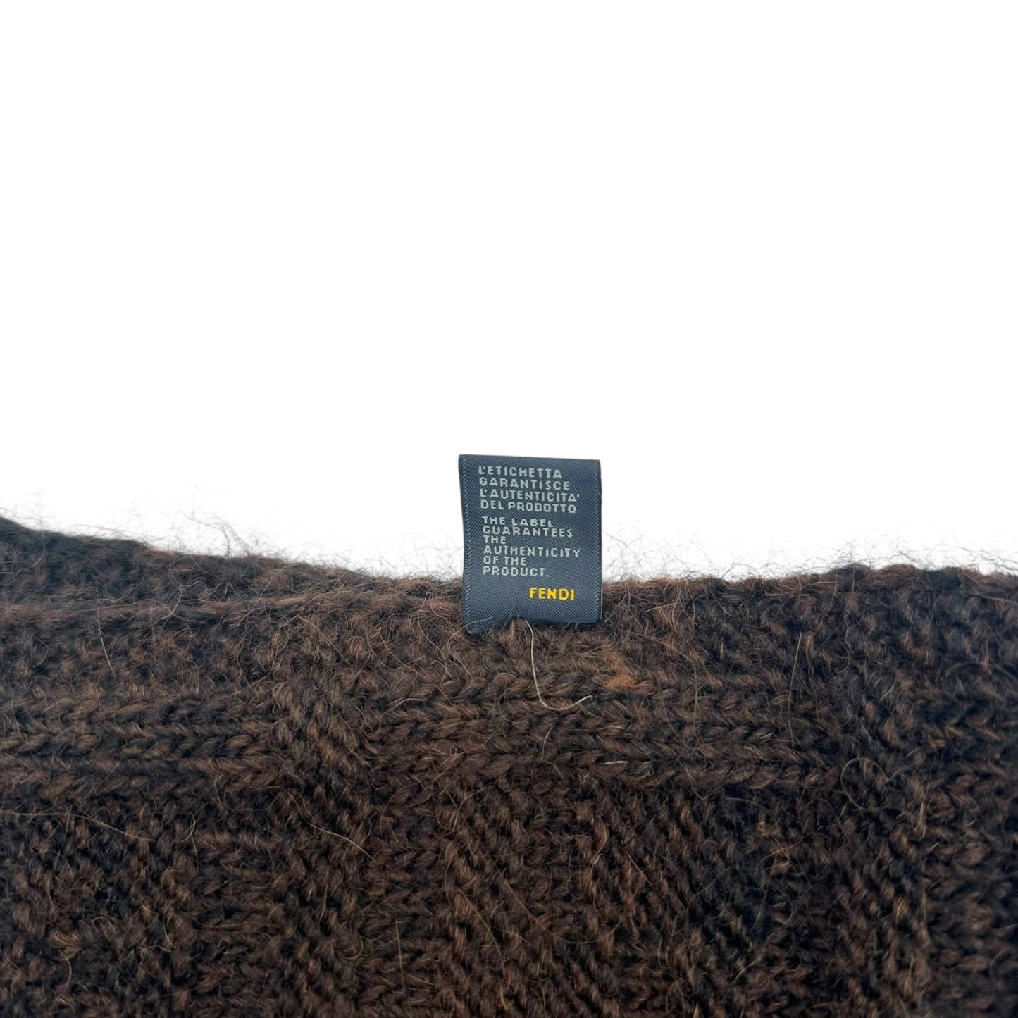 Fendi Black & Brown Zucca Monogram Mohair & Wool Scarf - Outfit Repeater