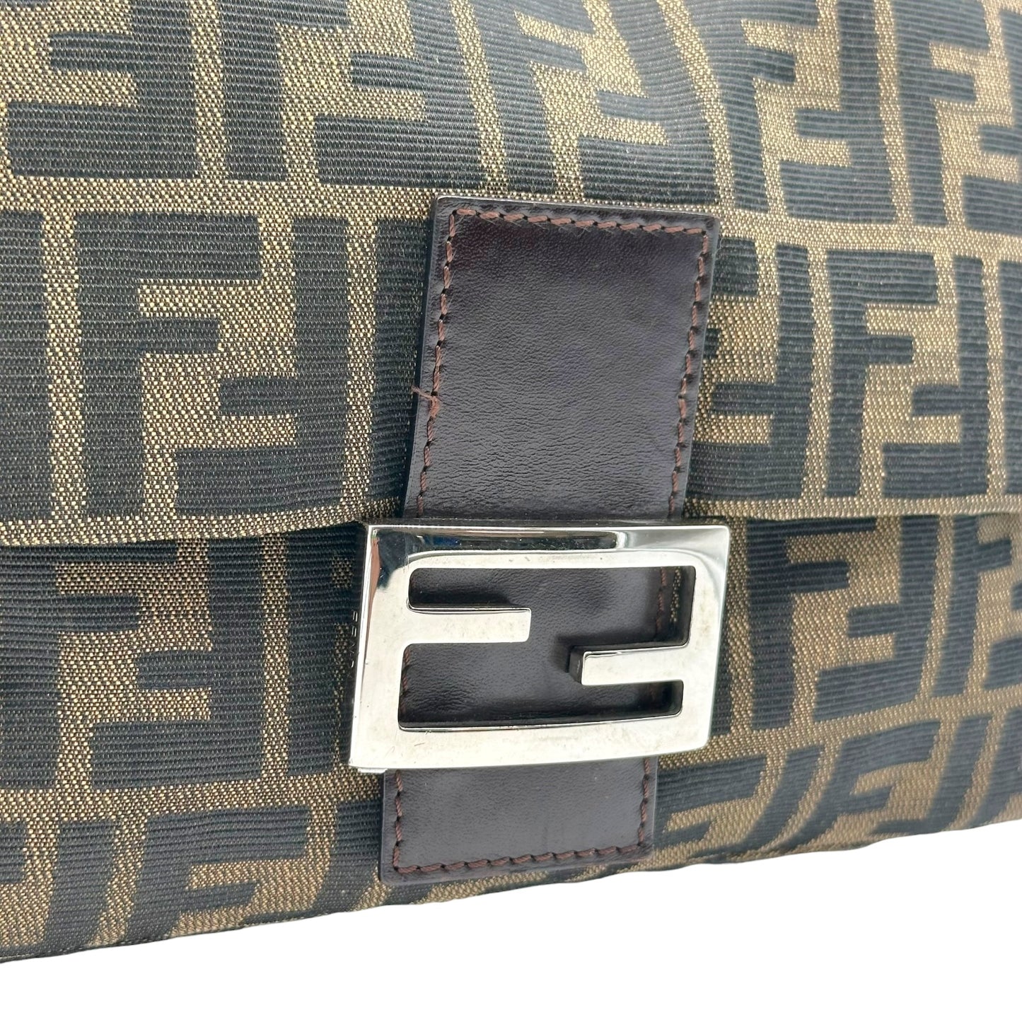 Fendi Brown Classic Zucca Monogram Mama Baguette Bag
