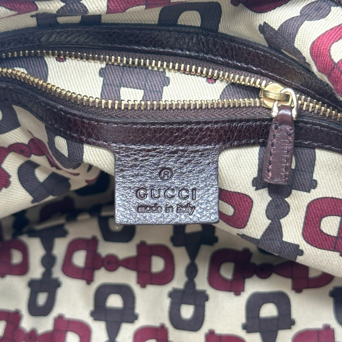 Gucci Dark Brown Guccissima Embossed Monogram Fringe Bag