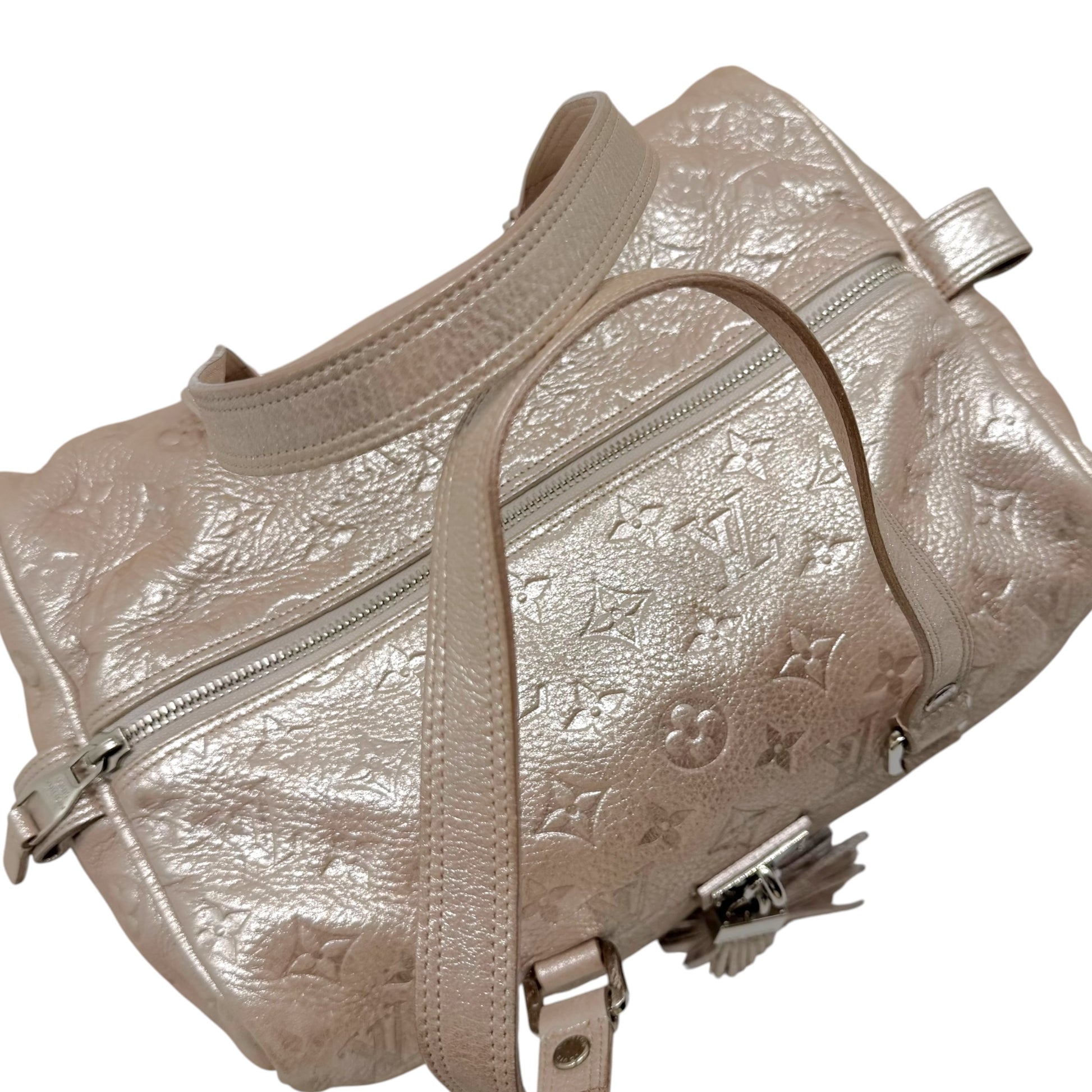 Louis Vuitton Boston Shoulder Bag Pink Shimmer Monogram
