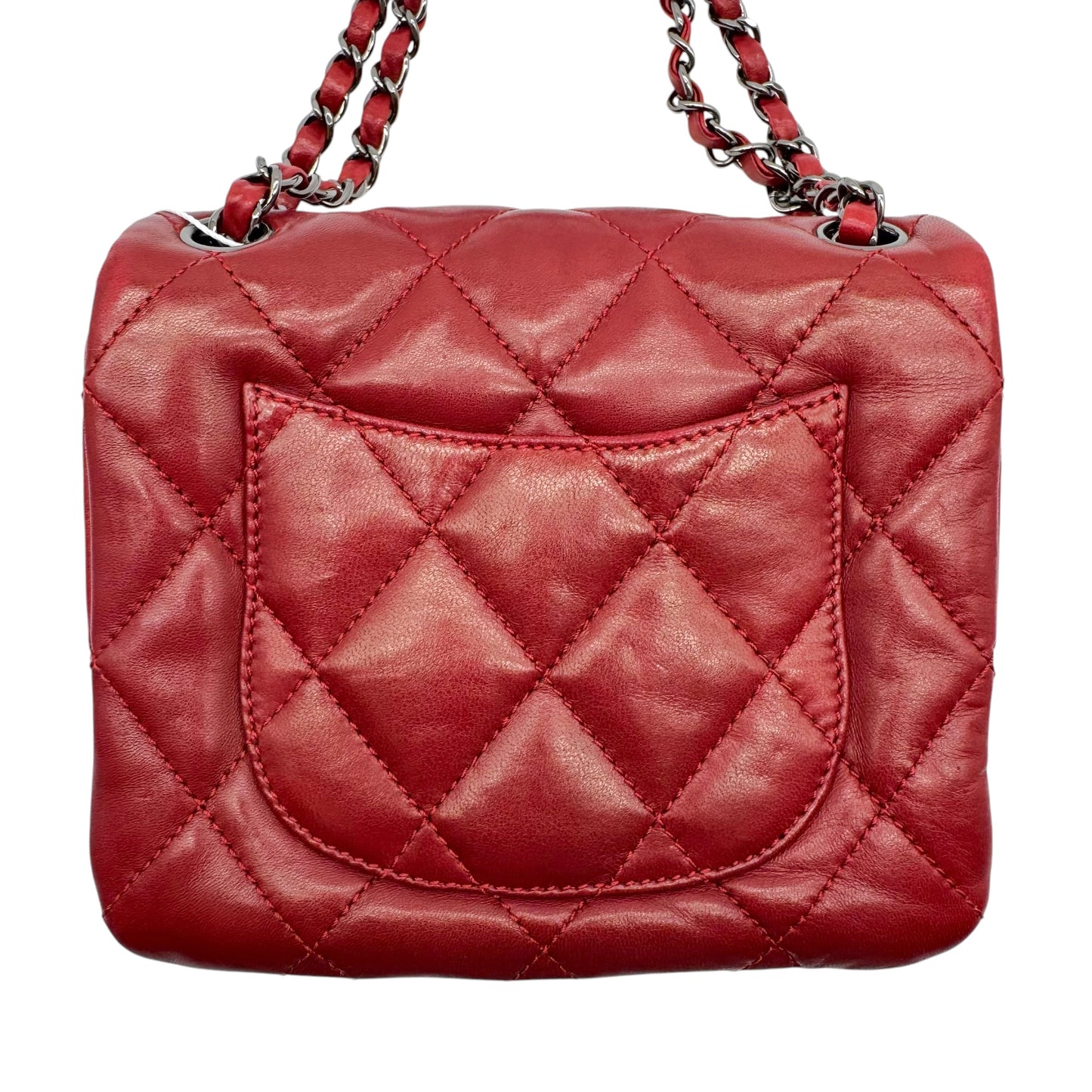 Chanel Burgundy Red Matelasse Small Accordion Flap Bag