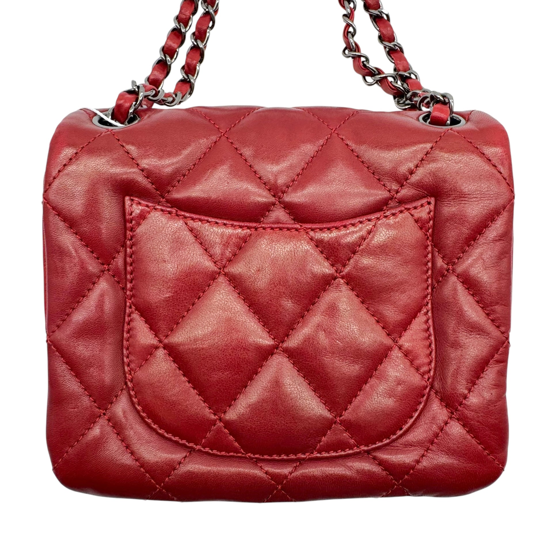 Chanel Burgundy Red Matelasse Small Accordion Flap Bag