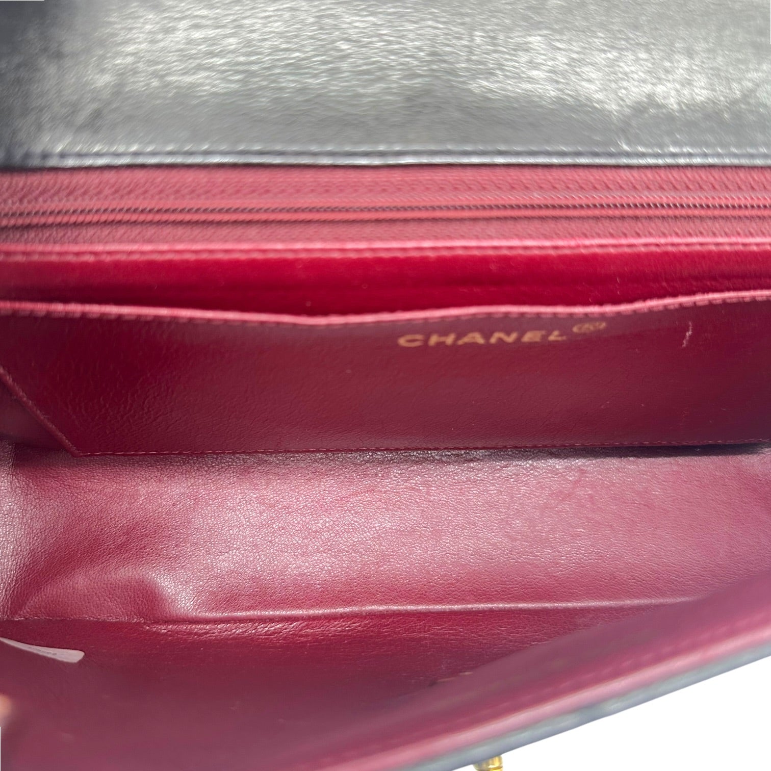 Chanel Black Lambskin Top Handle Flap Bag