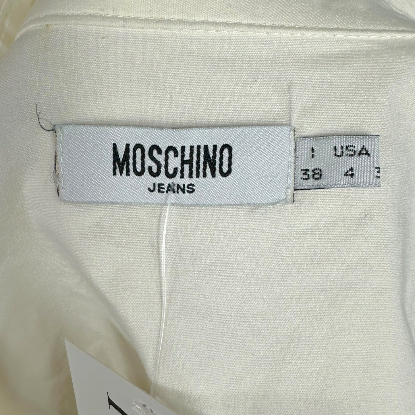 Moschino Jeans White Button Down Sleeve Blouse