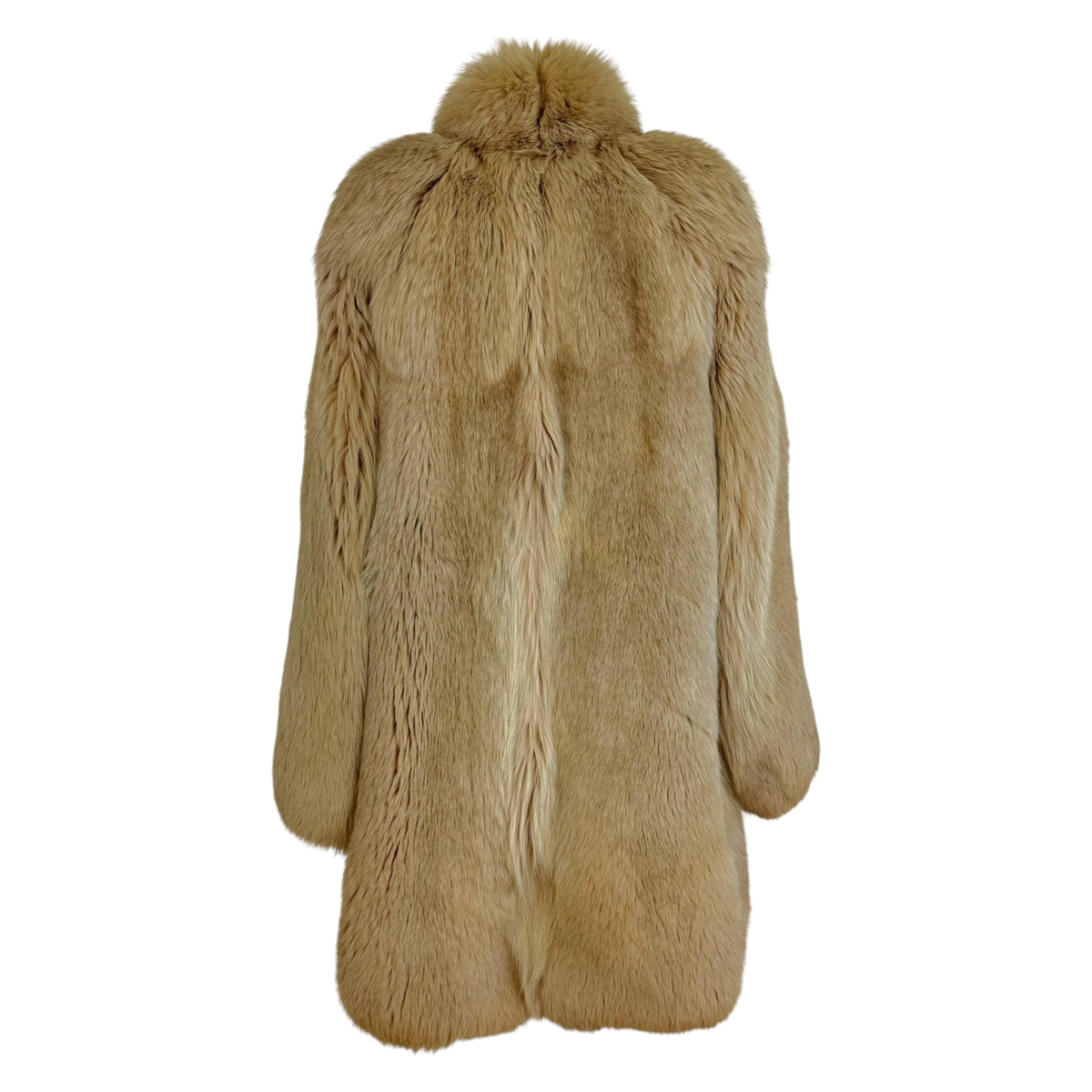 Josephine Fox Fur Coat Beige Mid-Length 1990s Vintage