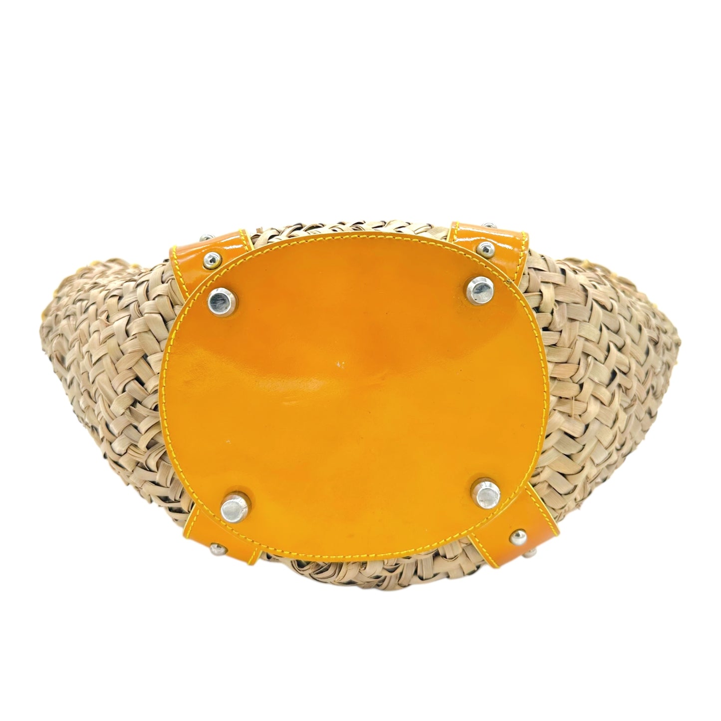 Dolce & Gabbana Yellow Leather & Raffia Beach Bag - Outfit Repeater