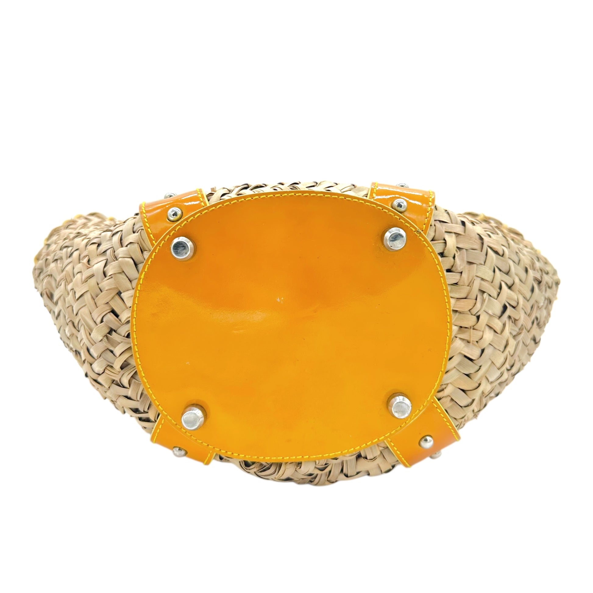 Dolce & Gabbana Yellow Leather & Raffia Beach Bag - Outfit Repeater