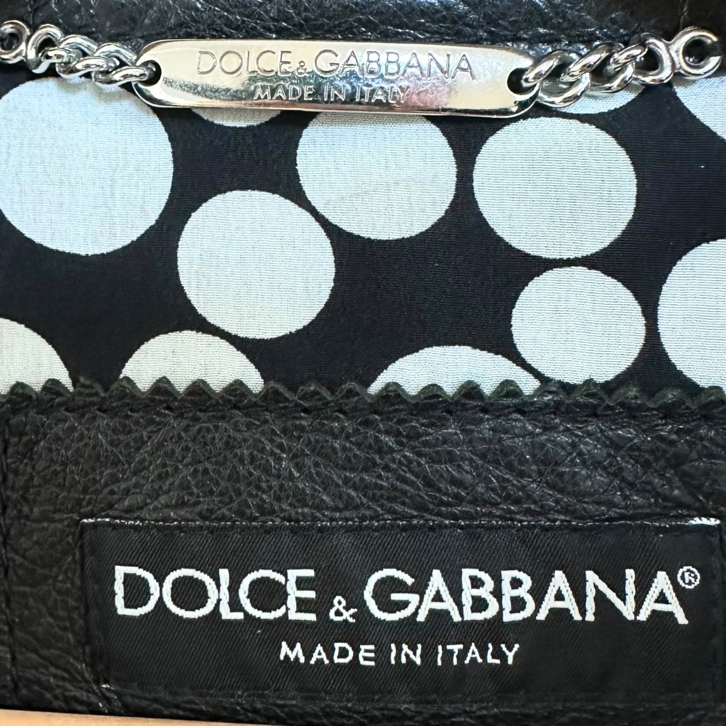 Dolce & Gabbana Black Cropped Leather Jacket
