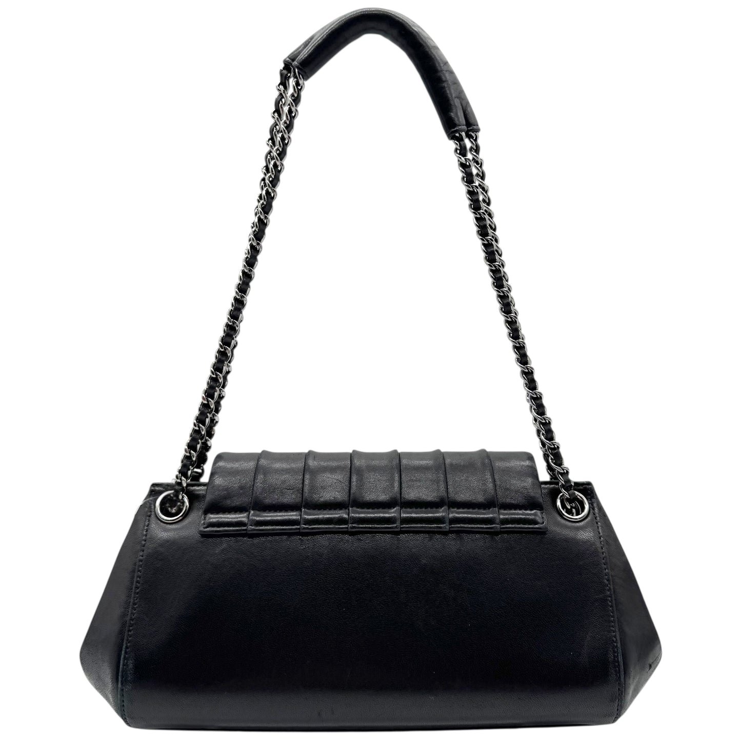 Chanel Black Lambskin Quilted Leather Accordion Shoulder Bag 2002-03 - Outfit Repeater