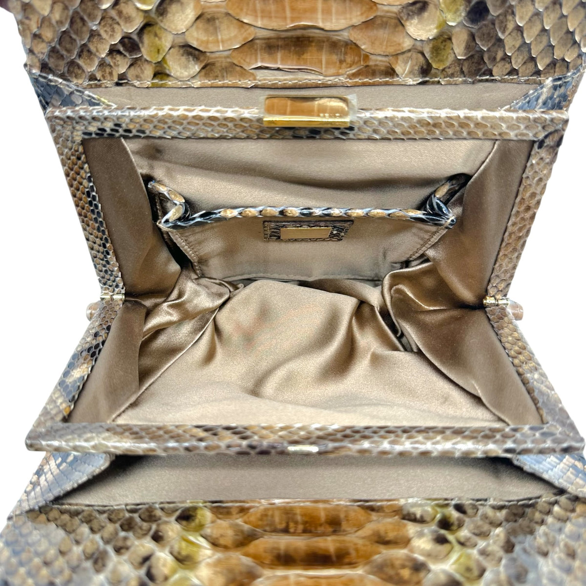 Fendi Mini Handbag Brown Python Top Handle