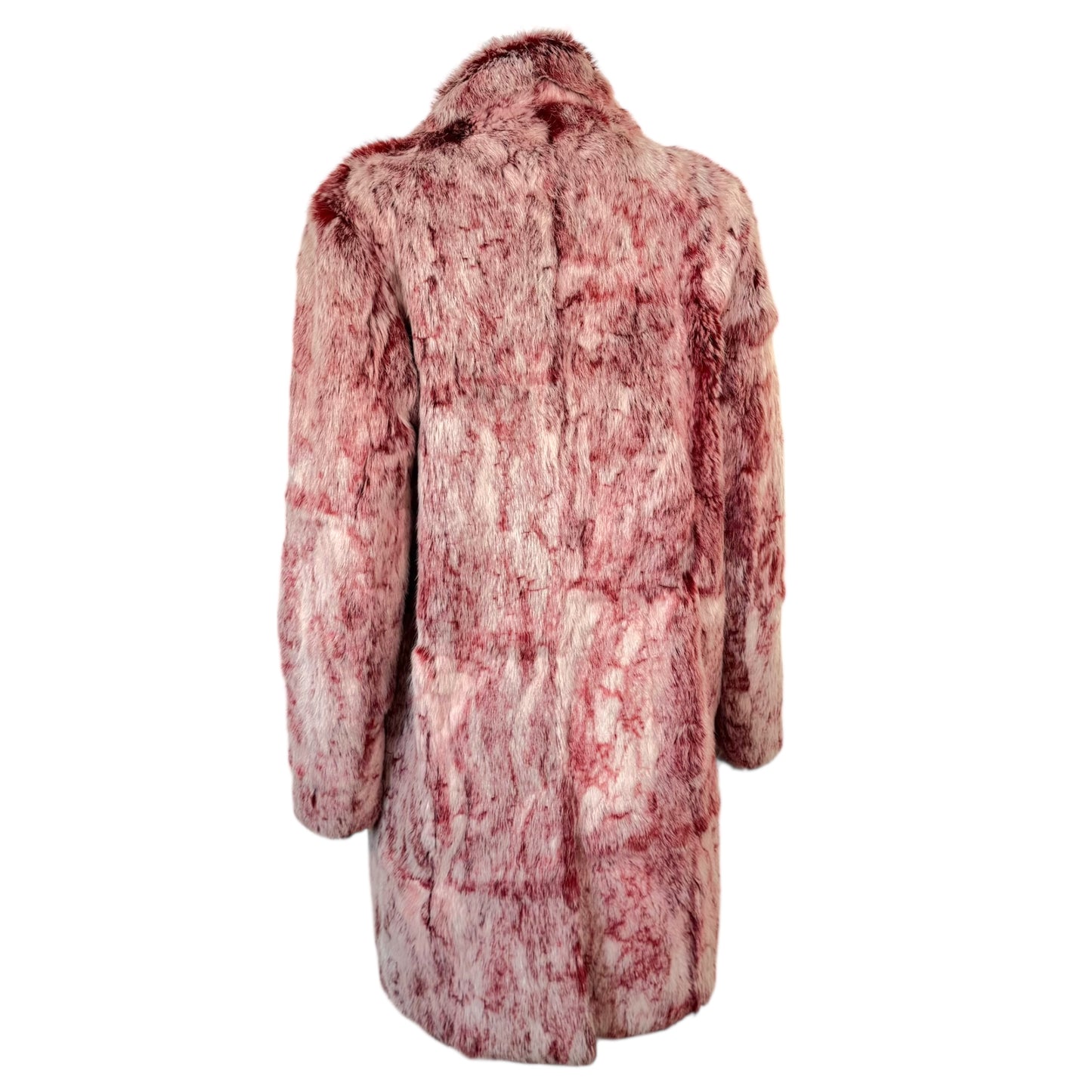Vintage Pink Rabbit Fur Knee Length Coat - Outfit Repeater