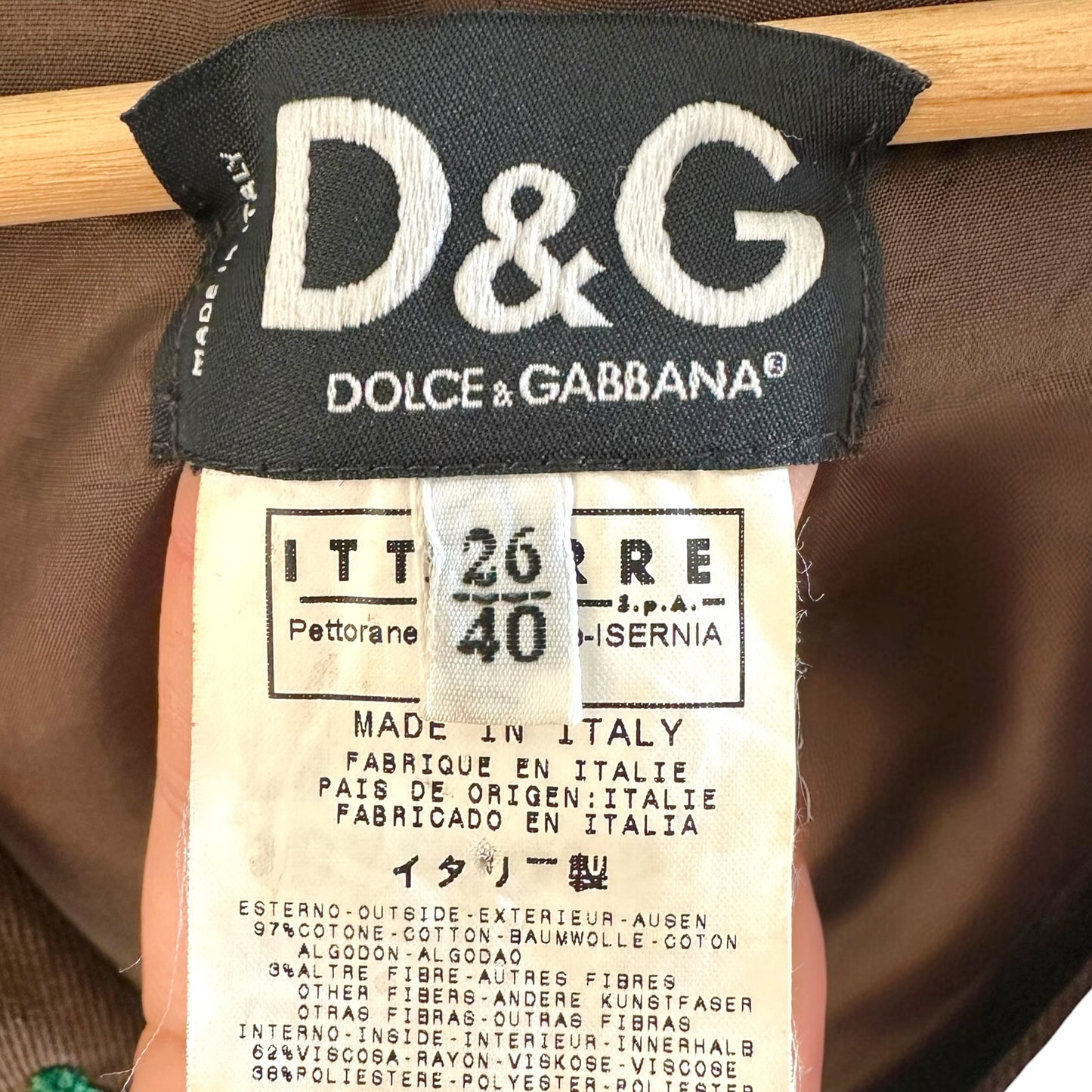 D&G Dolce & Gabbana F/W 2004 Brown Corduroy Embroidered Corset Vest Top