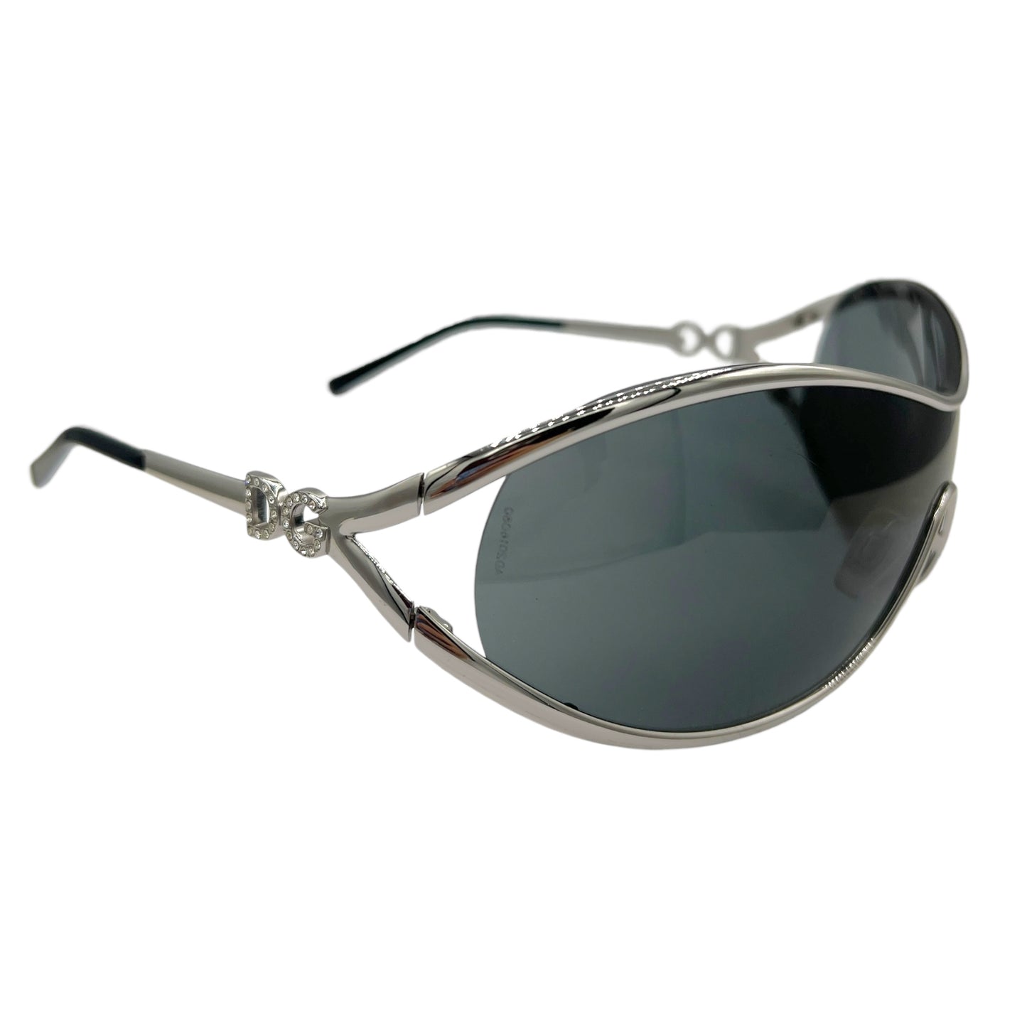 Dolce & Gabbana DG2020-B Crystal Black Shield Sunglasses