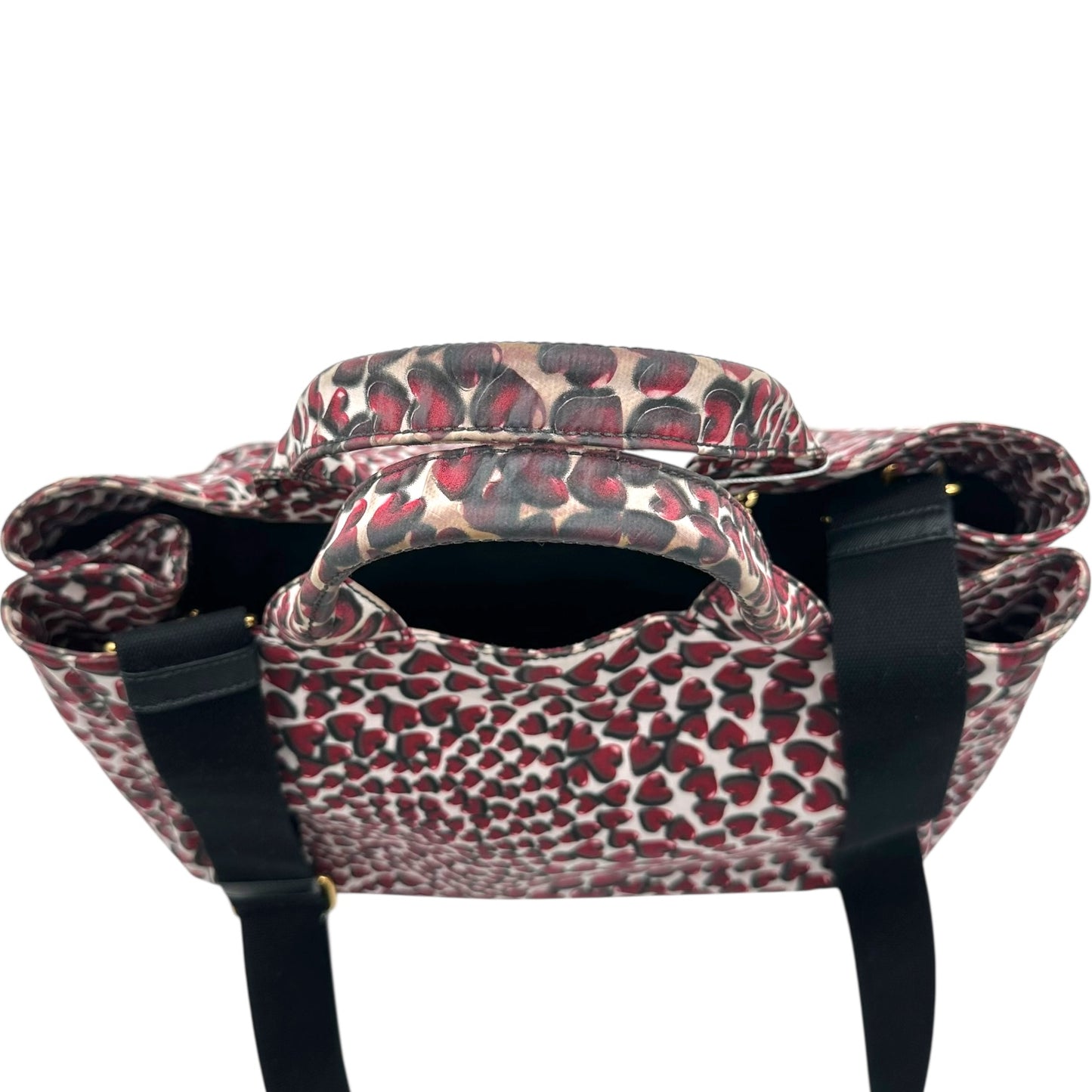 Prada Heart Print Canapa Tote Bag