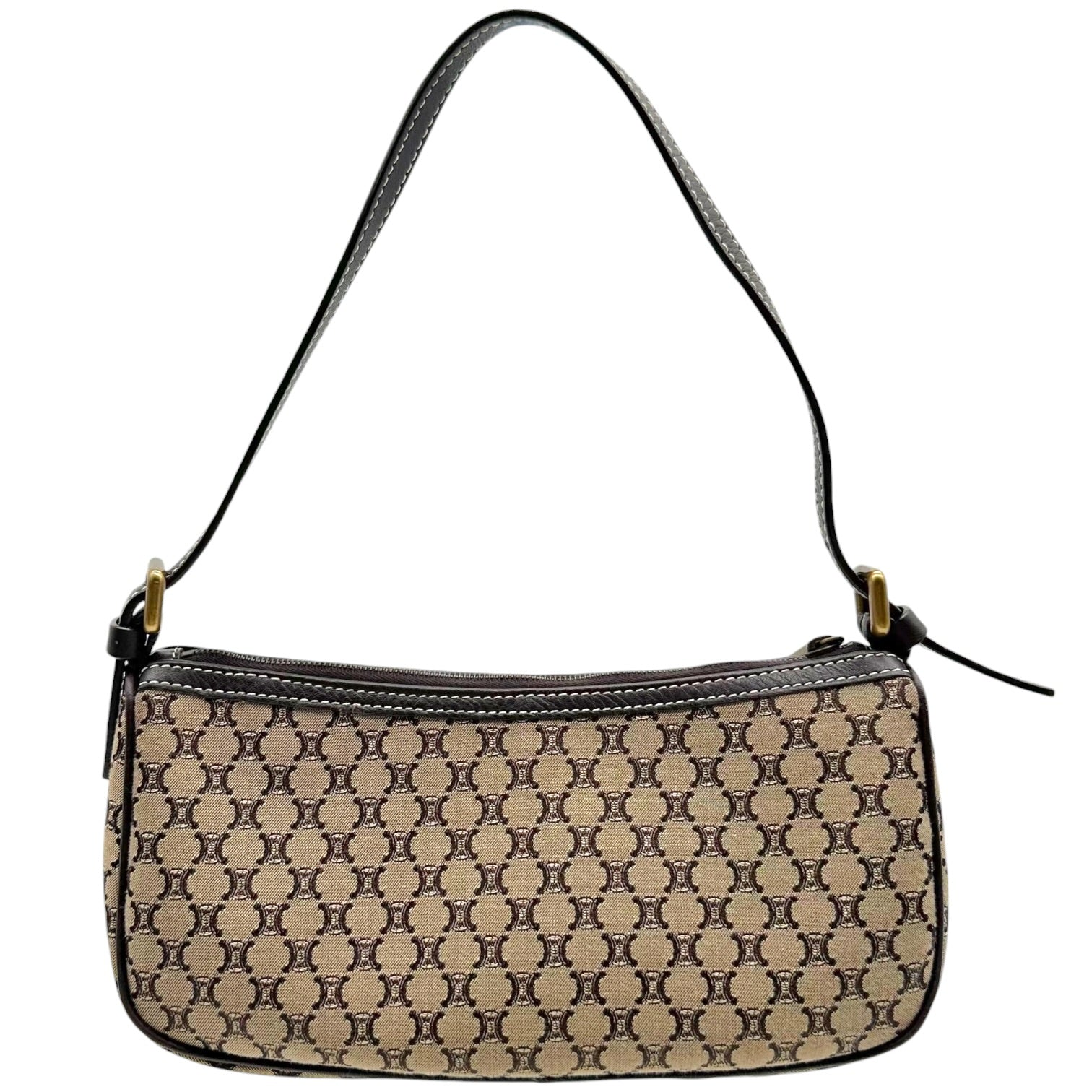 Celine Pochette Bag Tan Brown Triomphe Monogram
