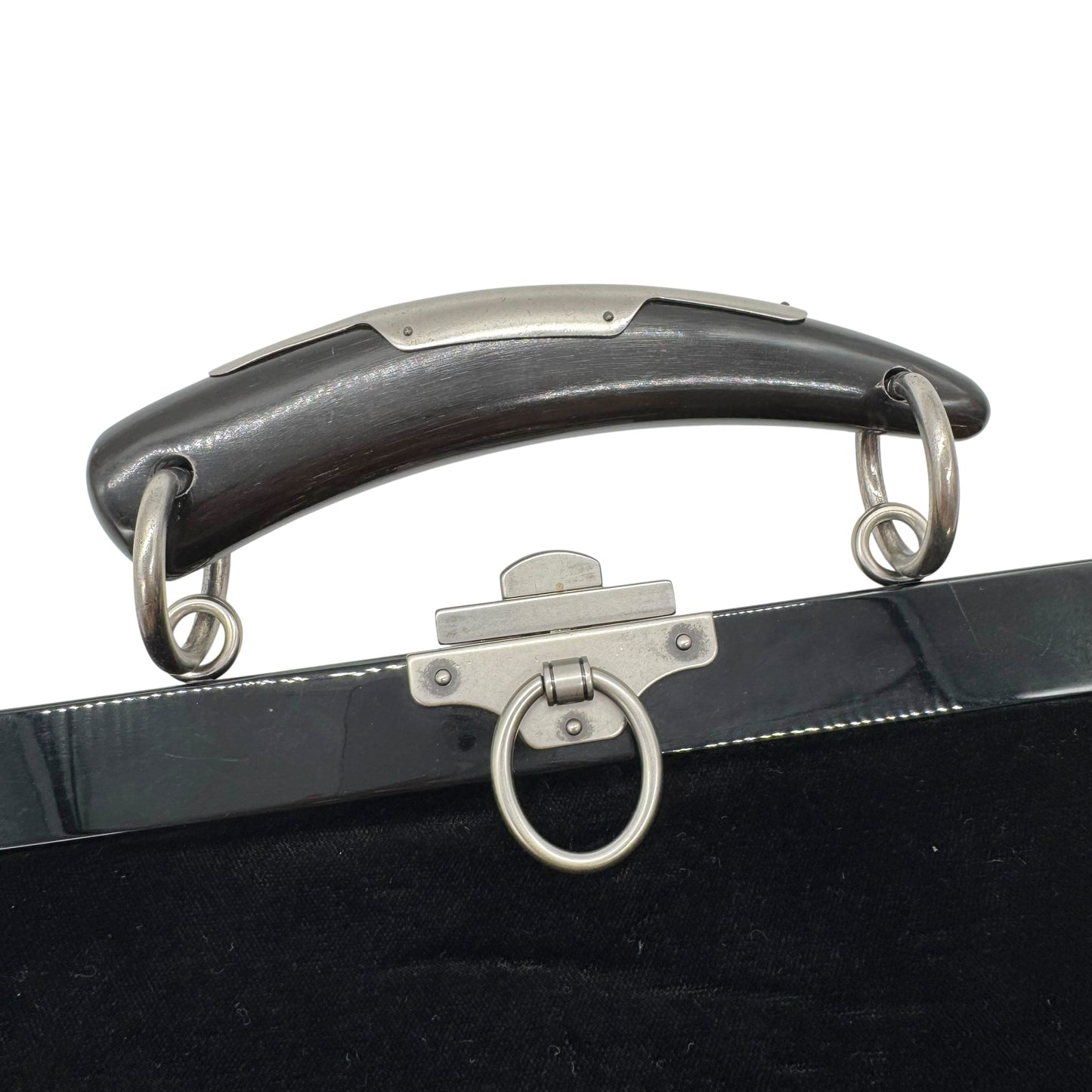 Yves Saint Laurent by Tom Ford Black Velvet Mombasa Top Handle Evening Bag RARE