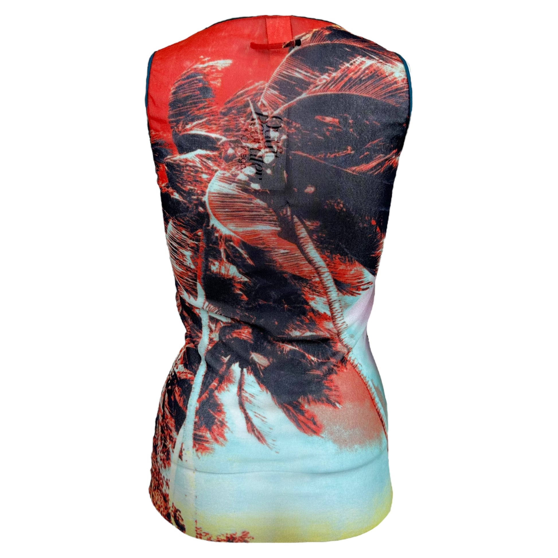 Jean Paul Gaultier Soleil Palm Tree Print Sheer Mesh Tank - Outfit Repeater