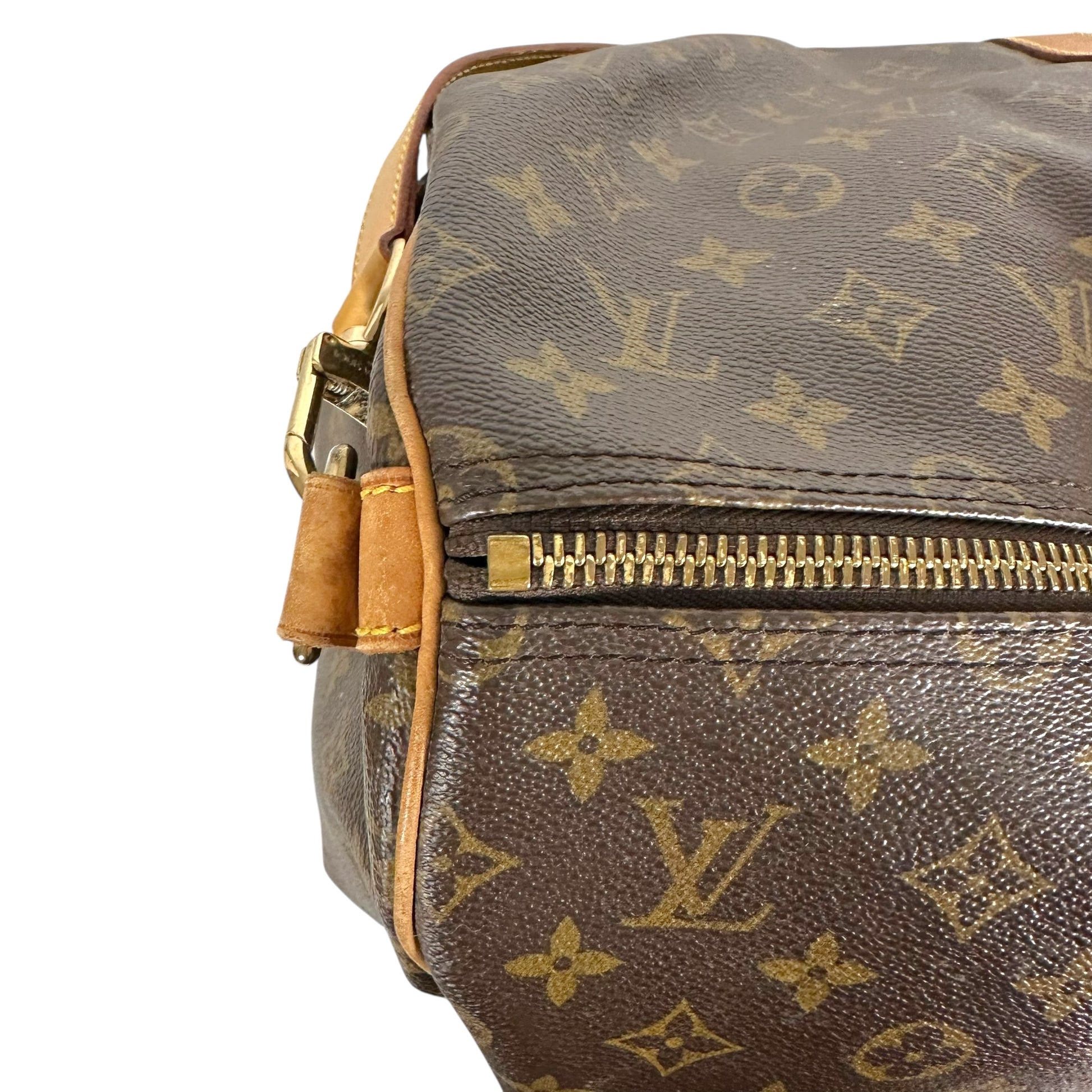 Louis Vuitton Monogram Duffle Bag Brown Leather