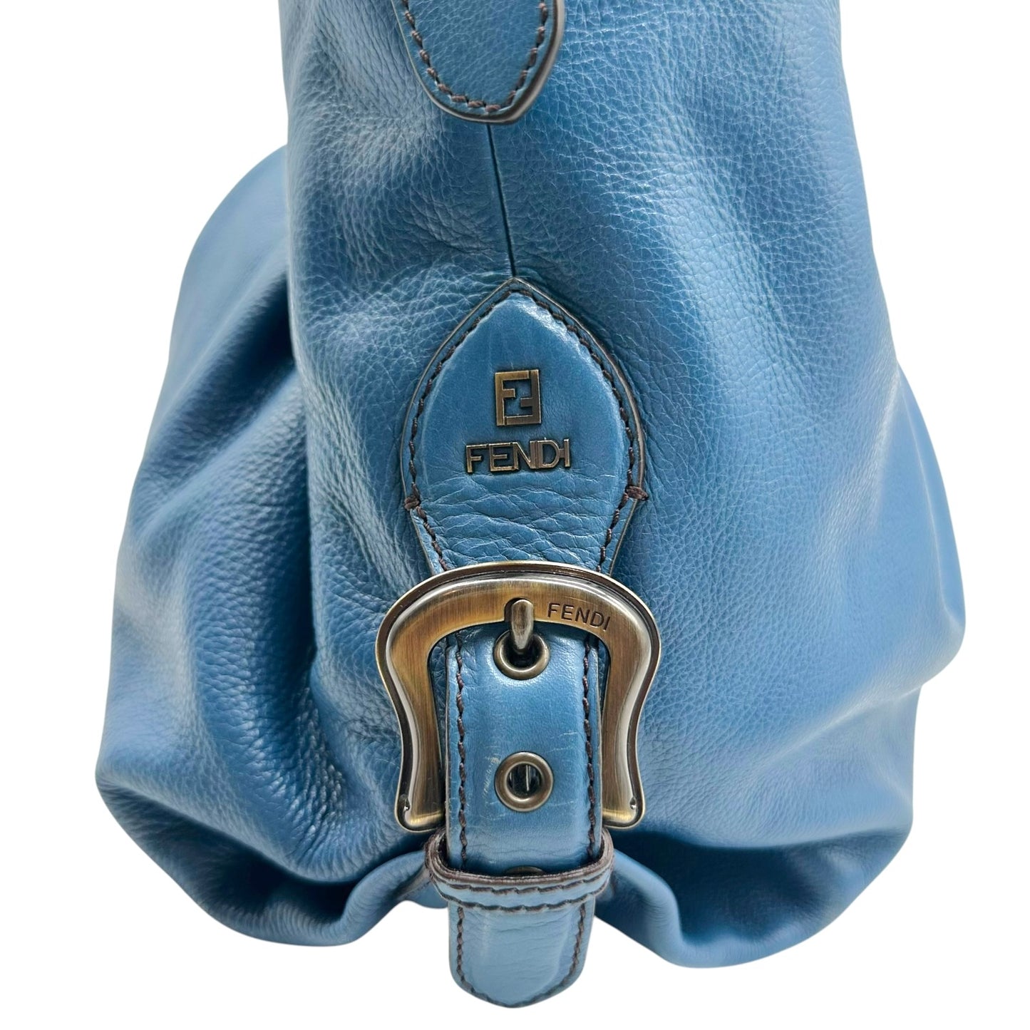 Fendi Blue Leather Borsa Hobo Doctors Bag