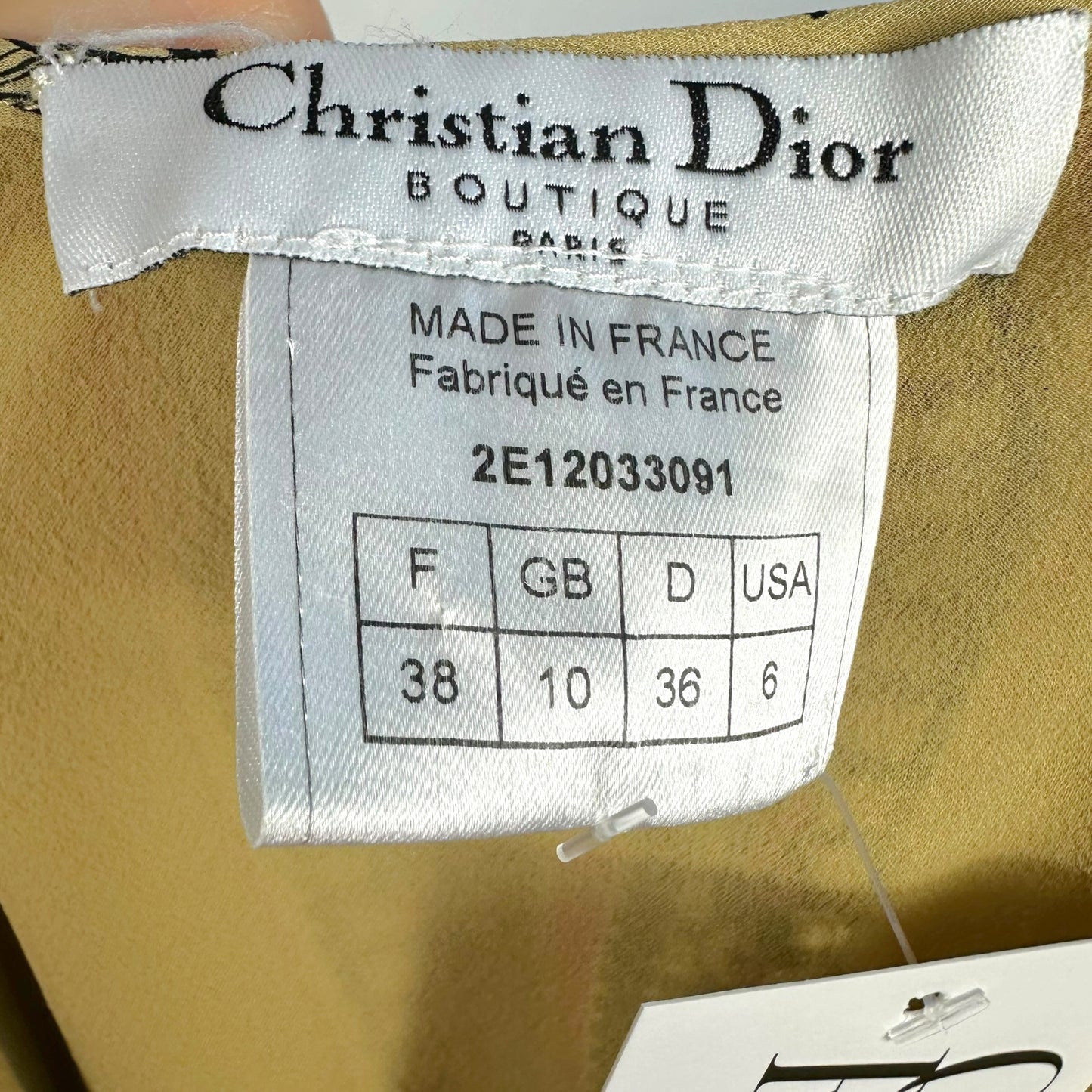 Christian Dior 'Souvenir of Dior' Beige Ship Printed Silk Midi Skirt