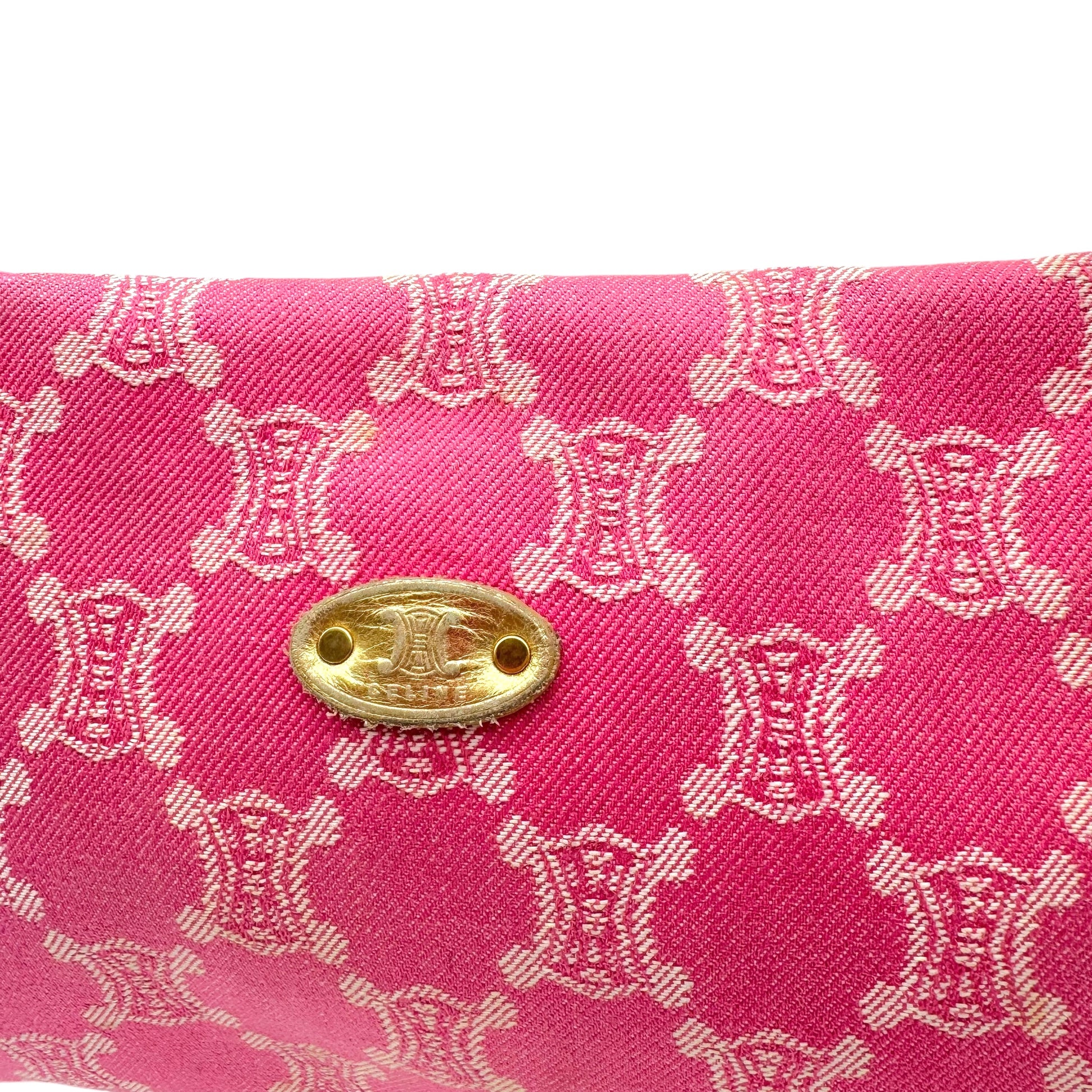 Celine Pink Denim Triomphe Monogram Poulbot Bag - Outfit Repeater