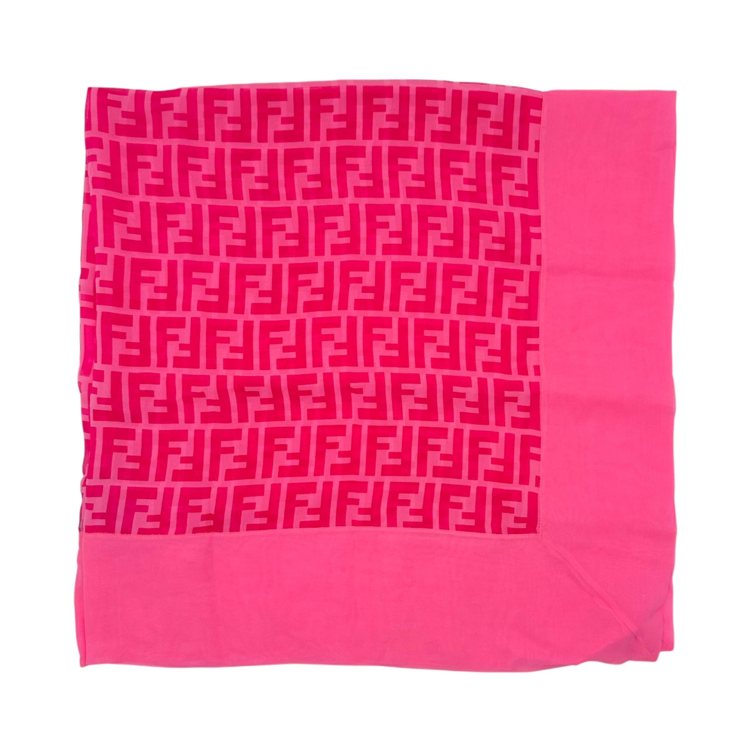 Fendi Silk Scarf Hot Pink Zucca Monogram