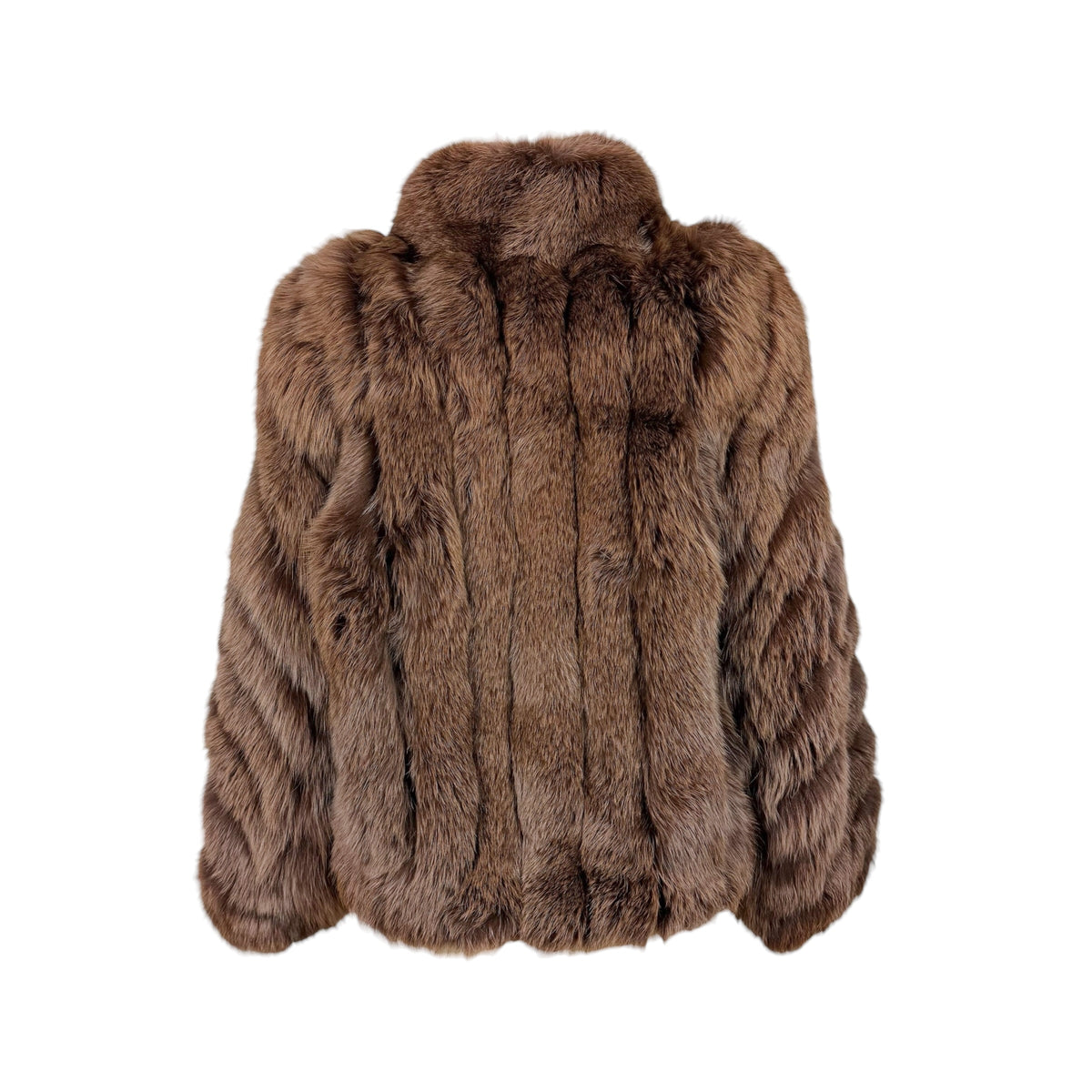 Saga Fox Brown Cropped Fox Fur Coat