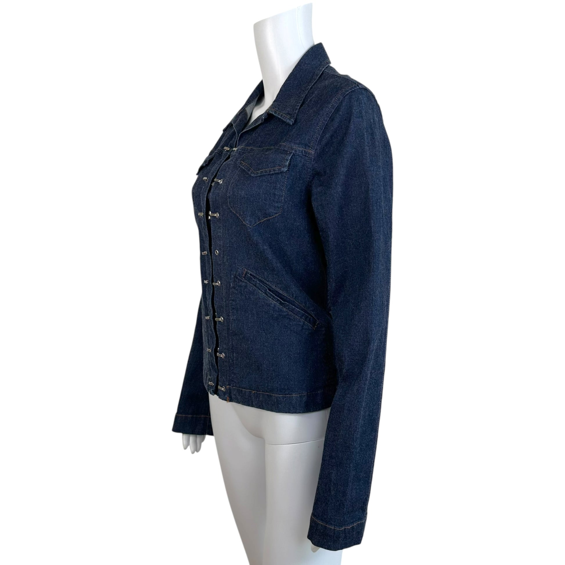 Jean Paul Gaultier Denim Jacket Blue Hook & Eye Closure