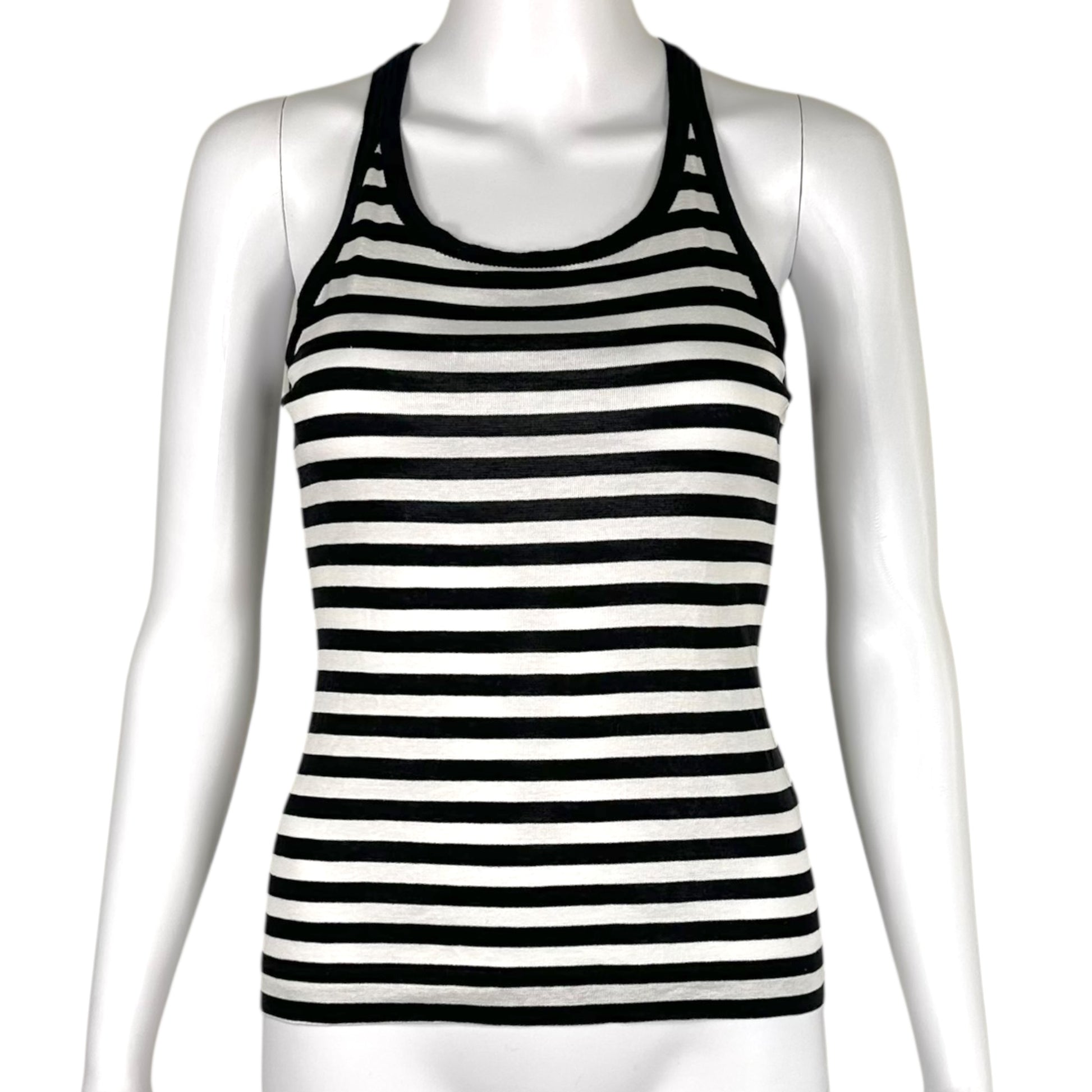 Dolce & Gabbana Black White Striped Tank Top