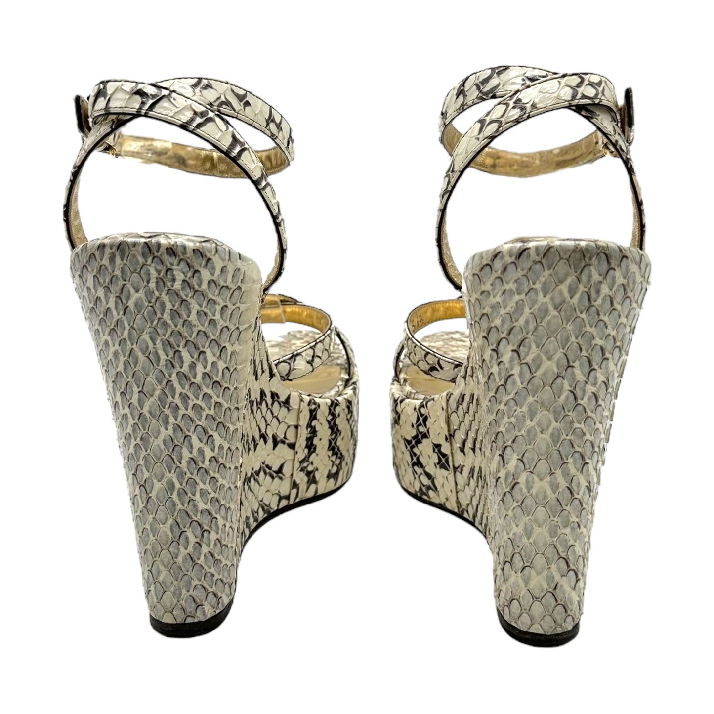 Dolce & Gabbana S/S 2005 Ivory Python Wedge Sandals