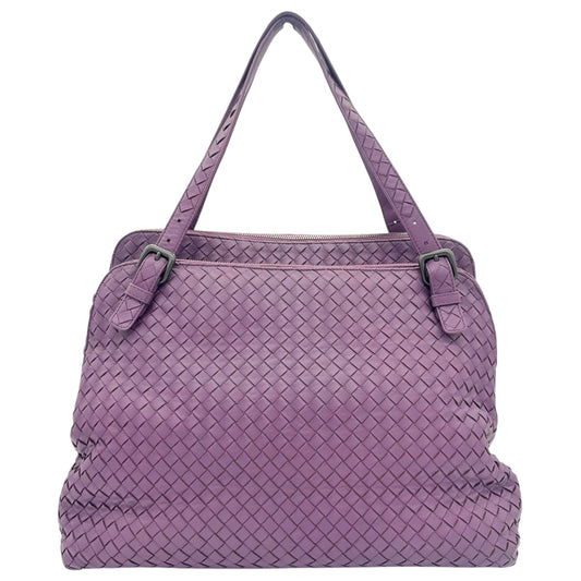Bottega Veneta Purple Intrecciato Tote Bag