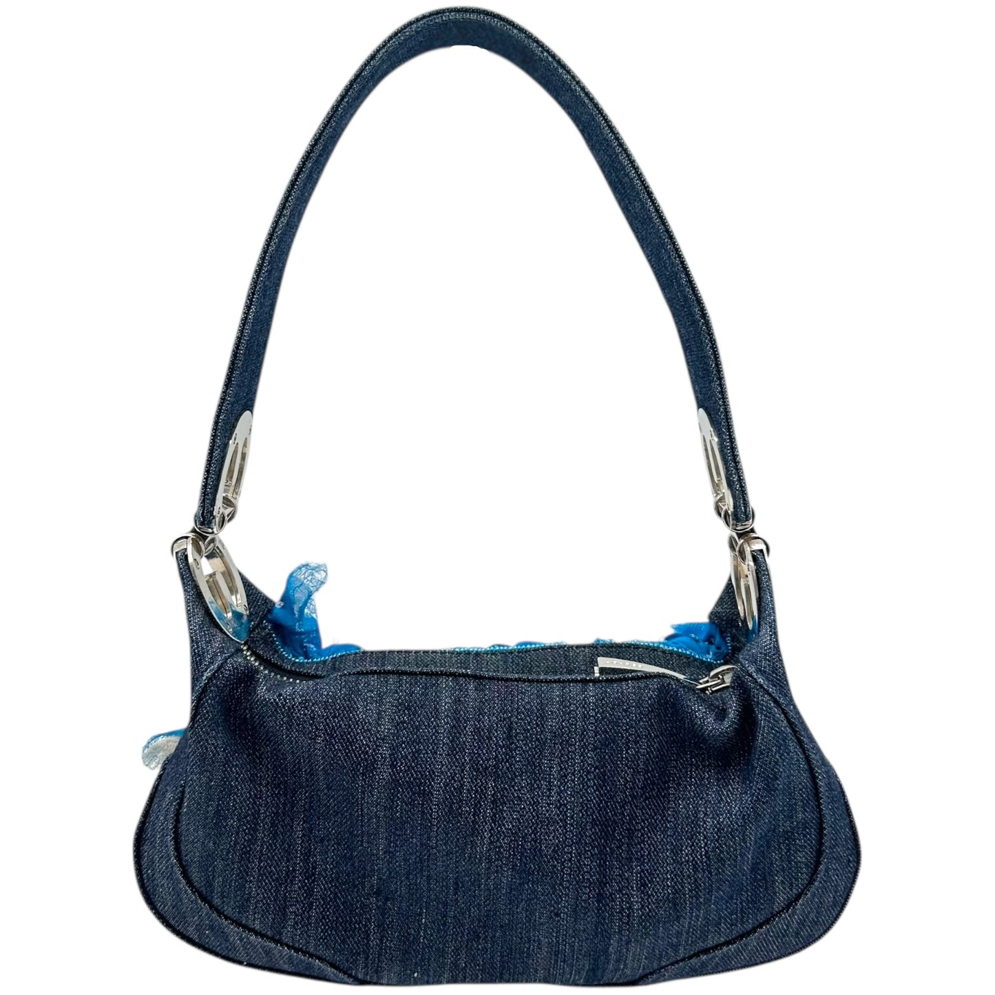 Escada Multicolor Floral Sequin Beaded Denim Mini Bag