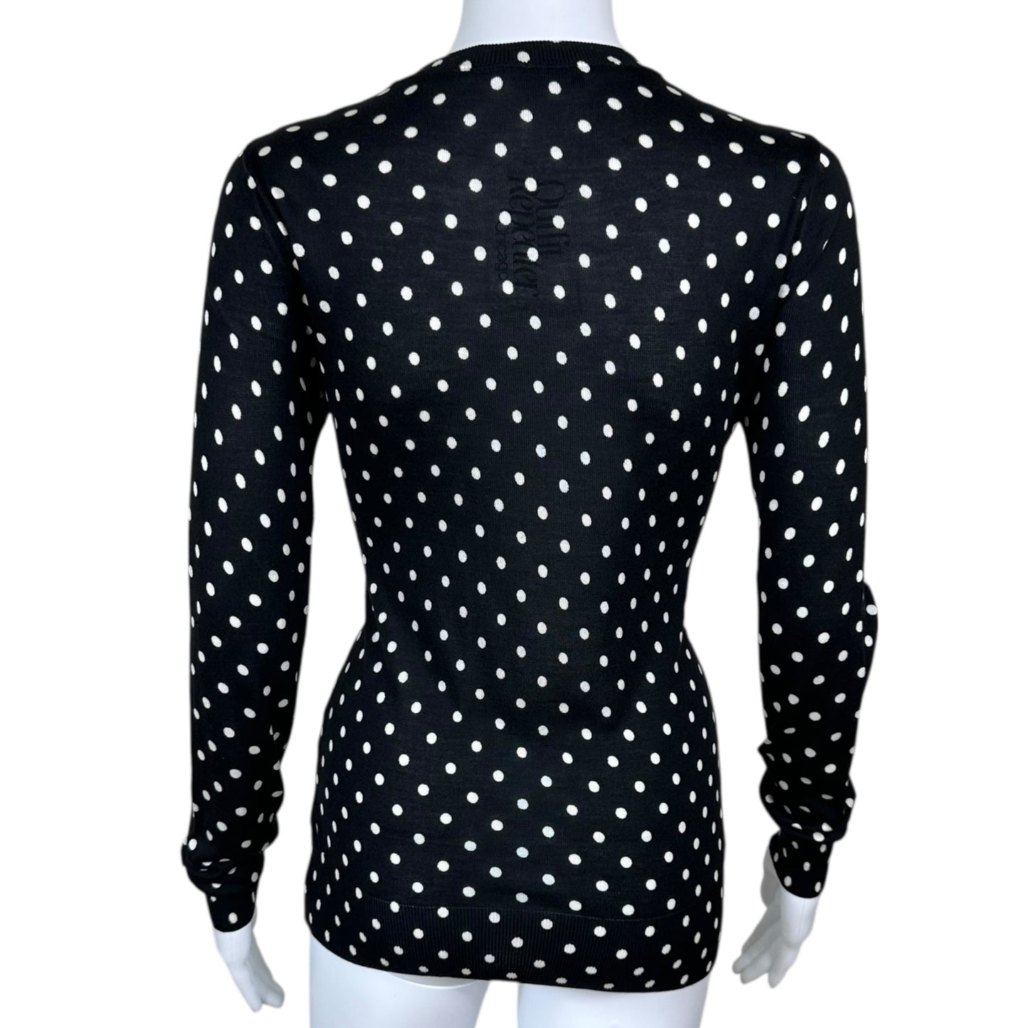 Dolce & Gabbana Polka Dot Print Silk Knit Cardigan