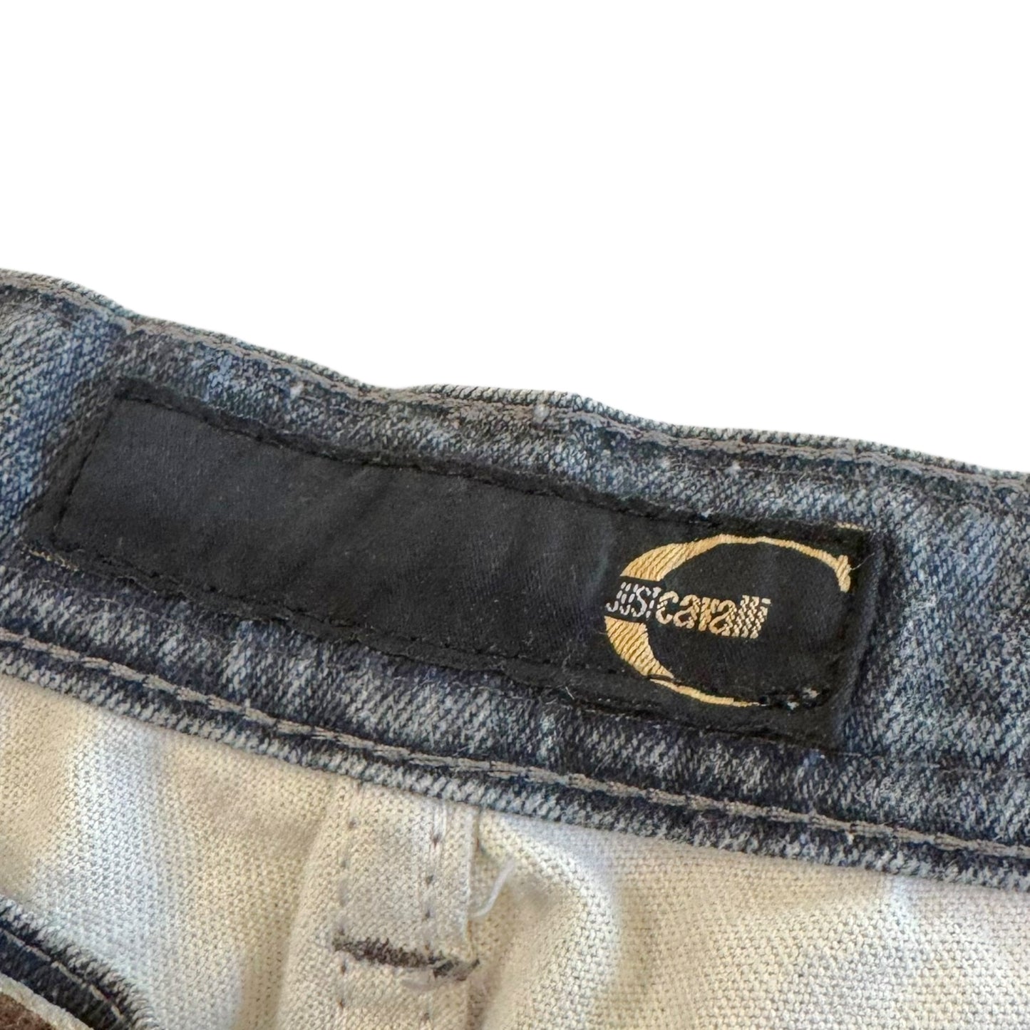 Just Cavalli Roberto Cavalli Fur Waistband Printed Jeans