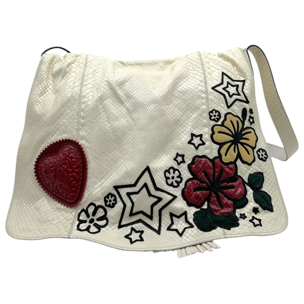 Gucci White Python Tattoo Tribeca Messenger Bag