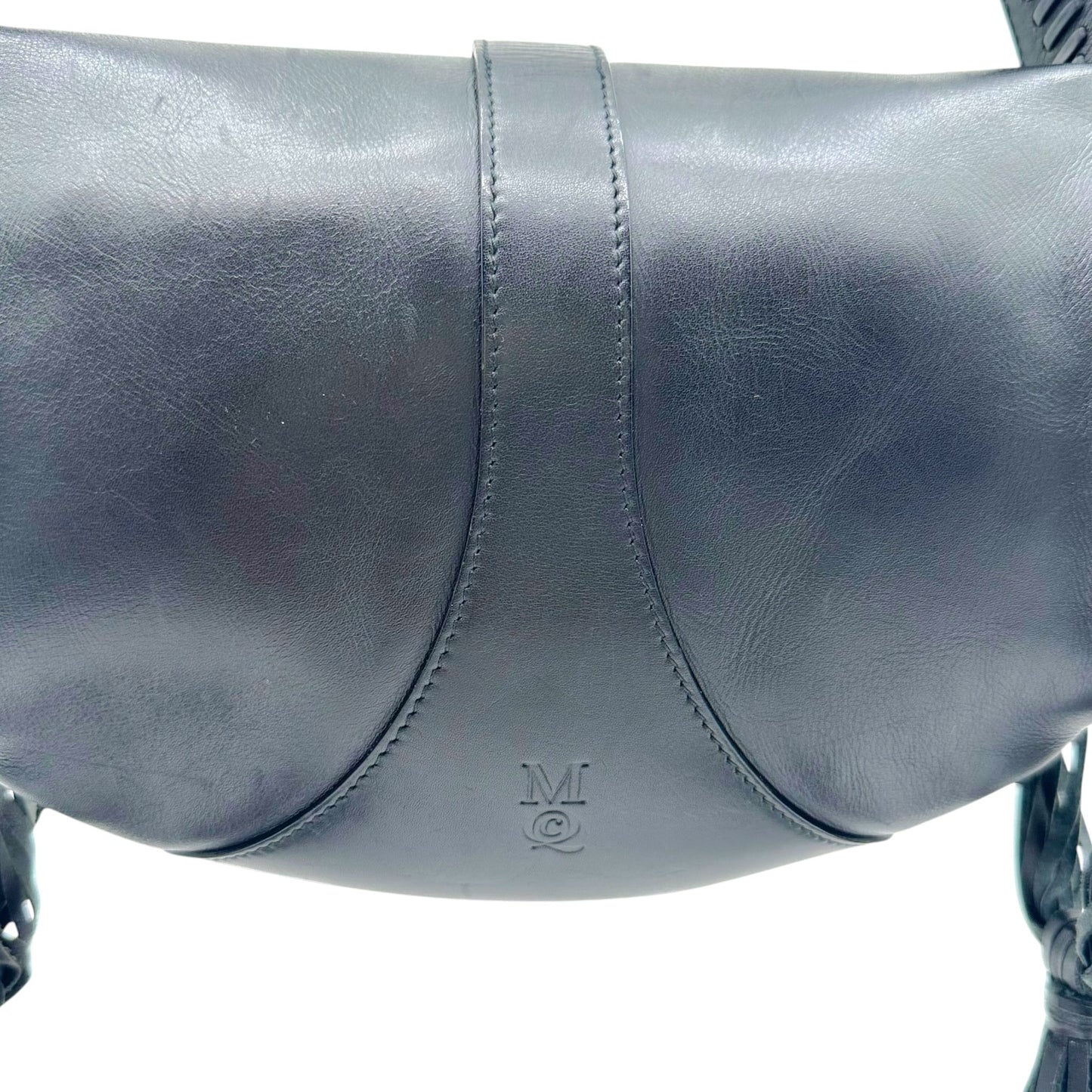 Alexander McQueen Black Fringe Whipstitch Shoulder Bag