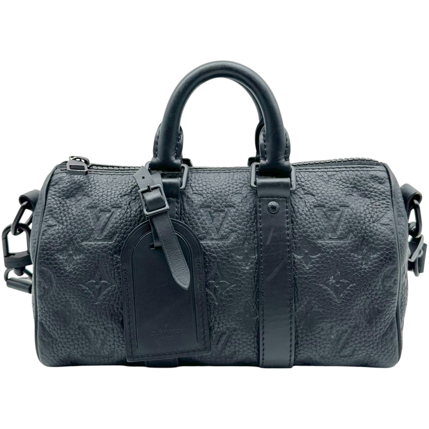 Louis Vuitton Black Embossed Monogram 2-Way Speedy Bandouliere 25 Bag
