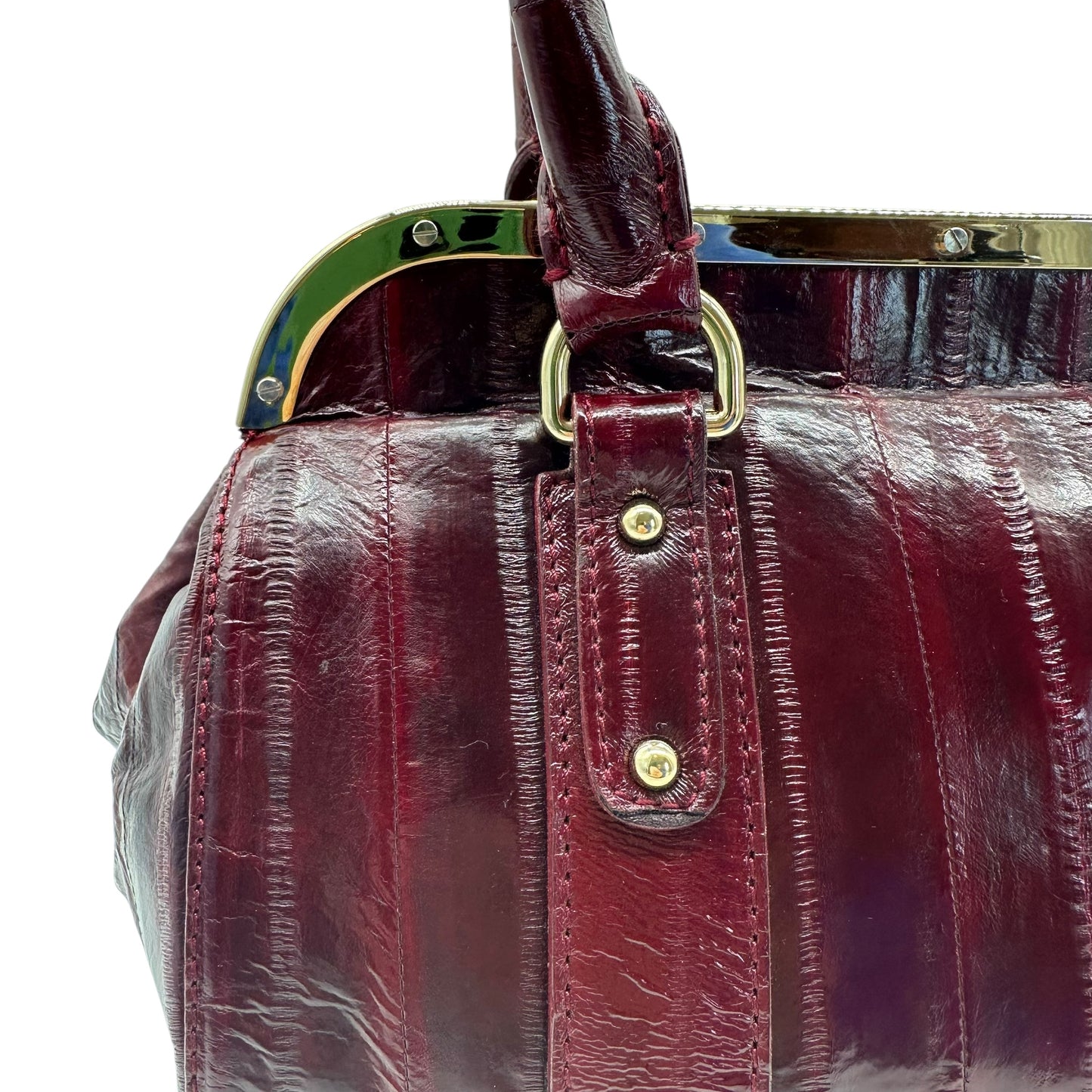 Dolce & Gabbana Burgundy Eel Skin Shoulder Bag - Outfit Repeater