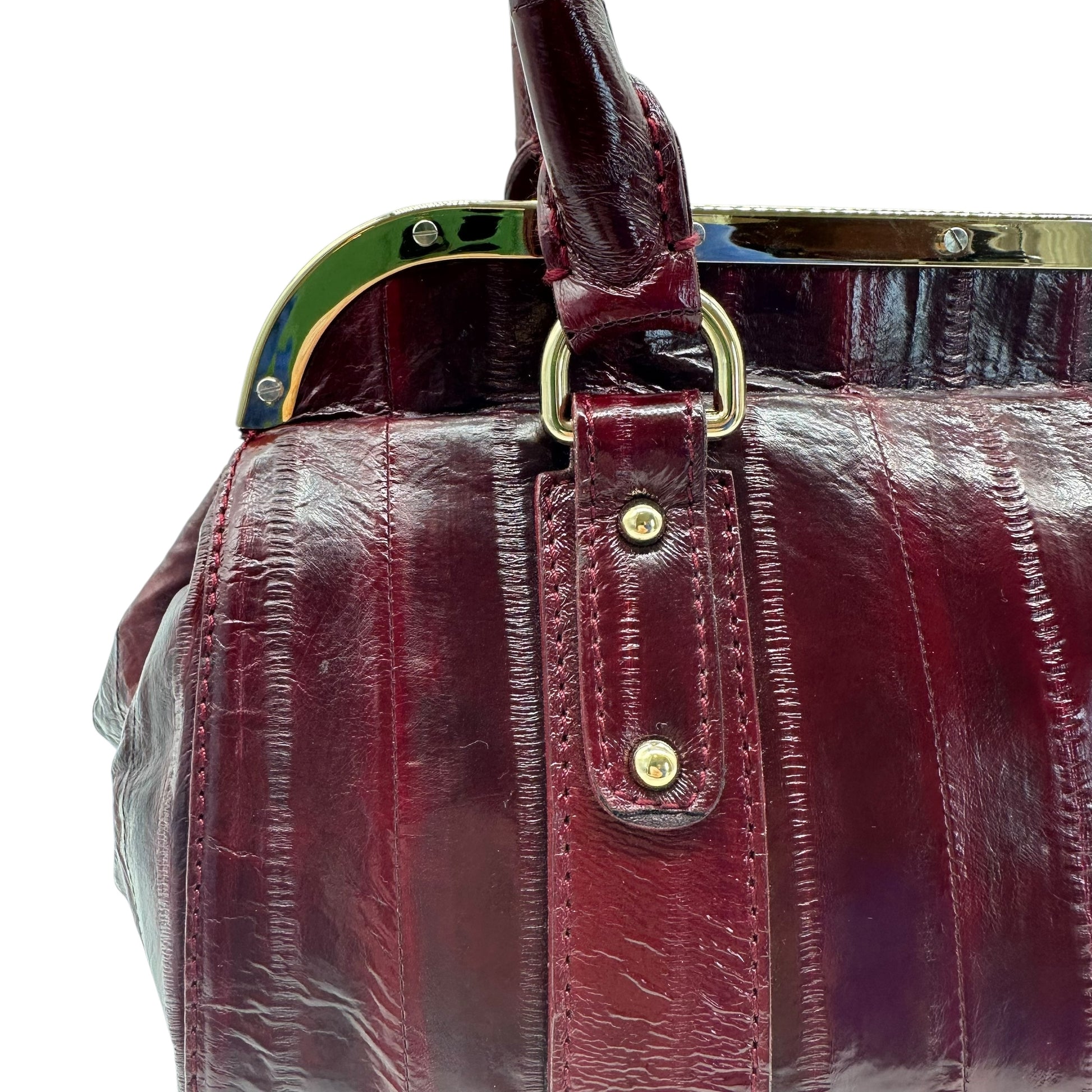 Dolce & Gabbana Burgundy Eel Skin Shoulder Bag - Outfit Repeater
