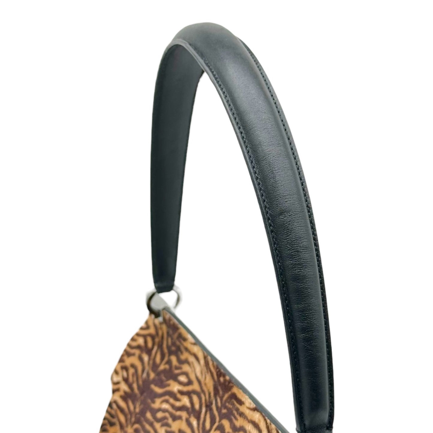 Salvatore Ferragamo Brown Zebra Print Ponyahir Large Gancini Shoulder Bag