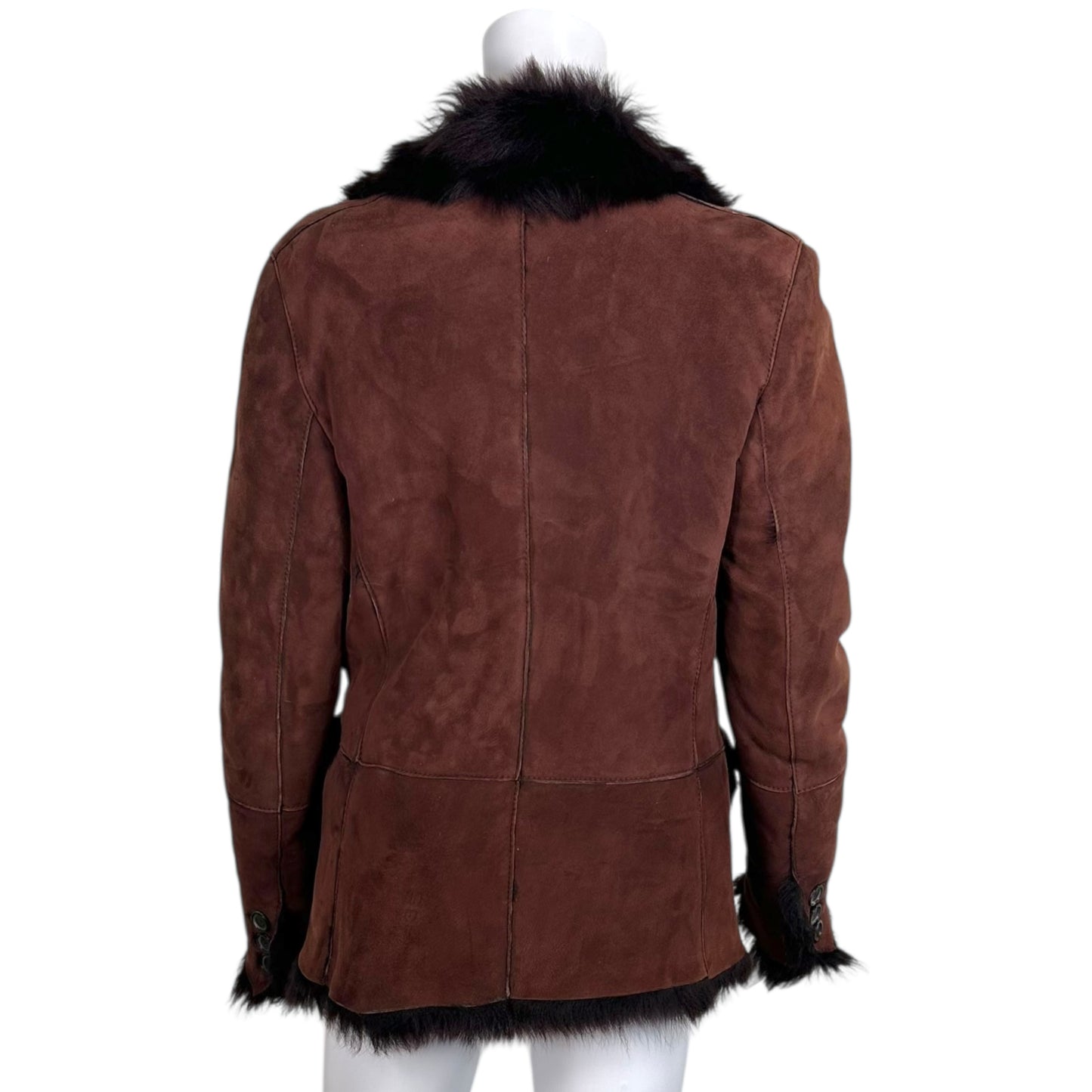Gucci by Tom Ford 90's Burgundy Shearling Blazer Coat